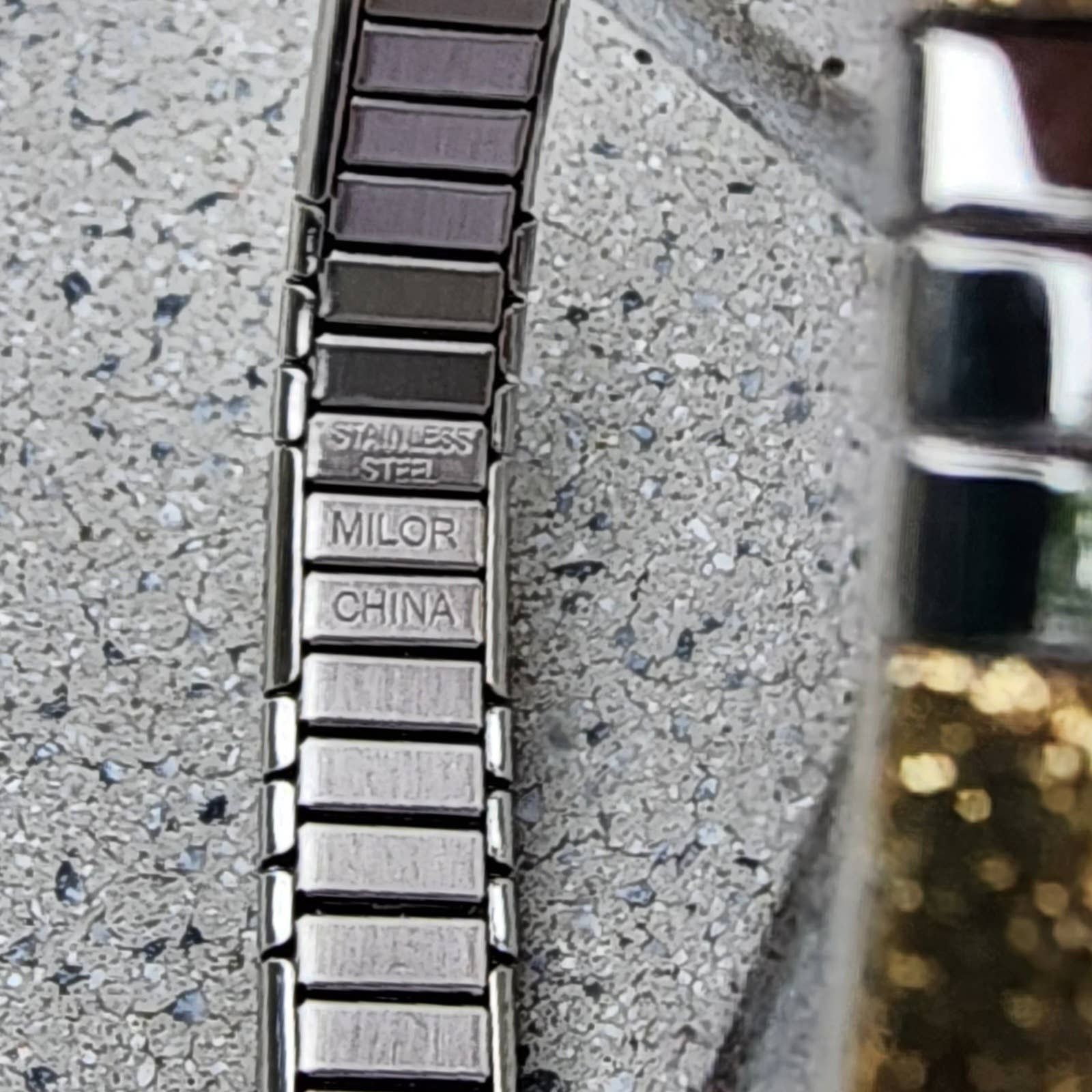 Designer Milor Polished Glitter Stainless Steel Stretch Link Bracelet Size ONE SIZE - 6 Thumbnail