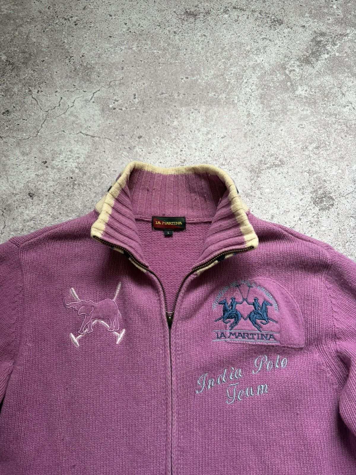 La Martina Vintage La Martina Number 1 Pink Zip Sweater Size US L / EU 52-54 / 3 - 4 Thumbnail