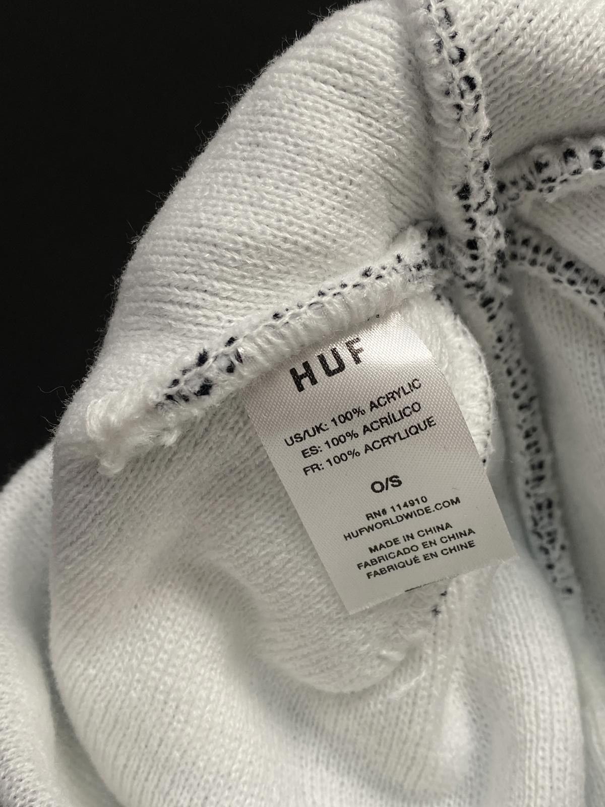 Huf Rare HUF Worldwide H Star Skull White No Cuff Beanie Hats OS Size ONE SIZE - 6 Thumbnail