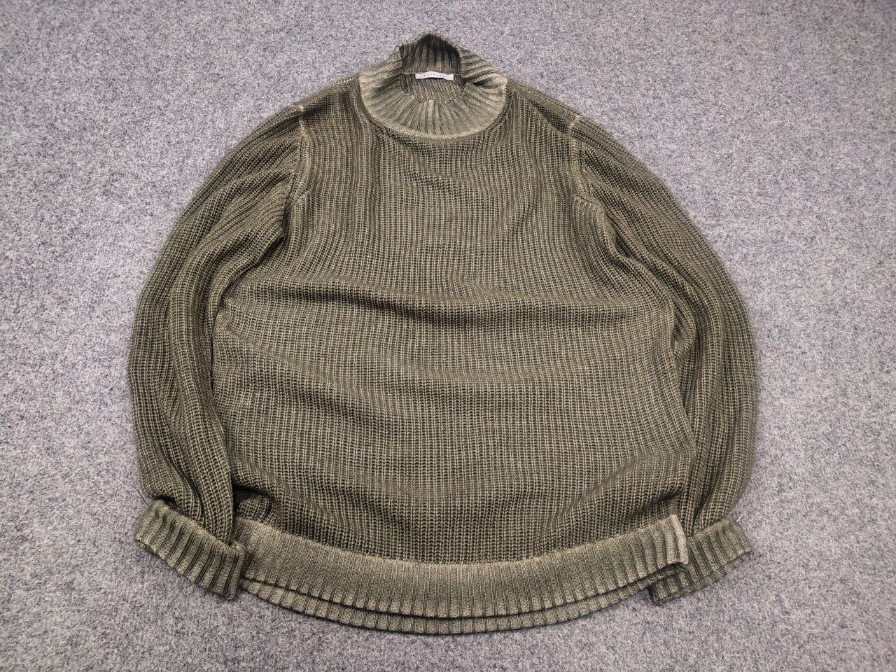 Vintage Simon Gray Cashmere wash Olive textured knit sweater Loro Size US S / EU 44-46 / 1 - 2 Thumbnail