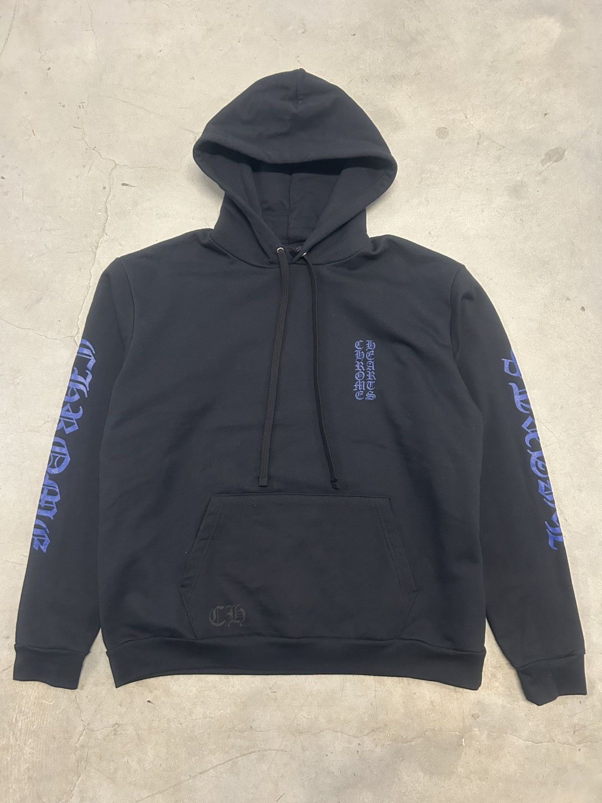 Chrome Hearts CHROME HEARTS BLACK/BLUE SCRIPT PULLOVER HOODIE Size US L / EU 52-54 / 3 - 1 Thumbnail