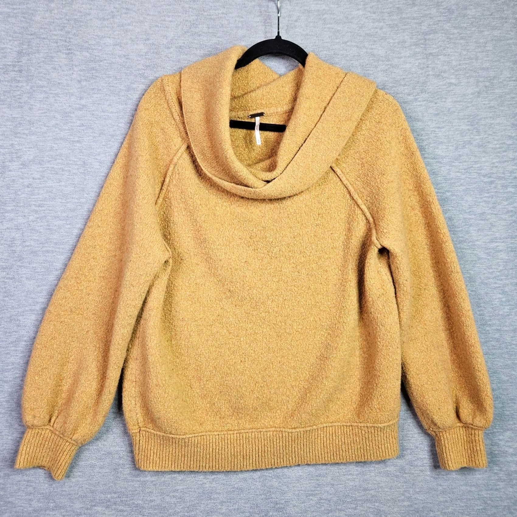 Free People Free People Cowl Neck Sweater S Mustard Oversized Boho Cozy Knit Women Pullover All Seasons Slouchy/Relaxed Size S / US 4 / IT 40 - 2 Thumbnail