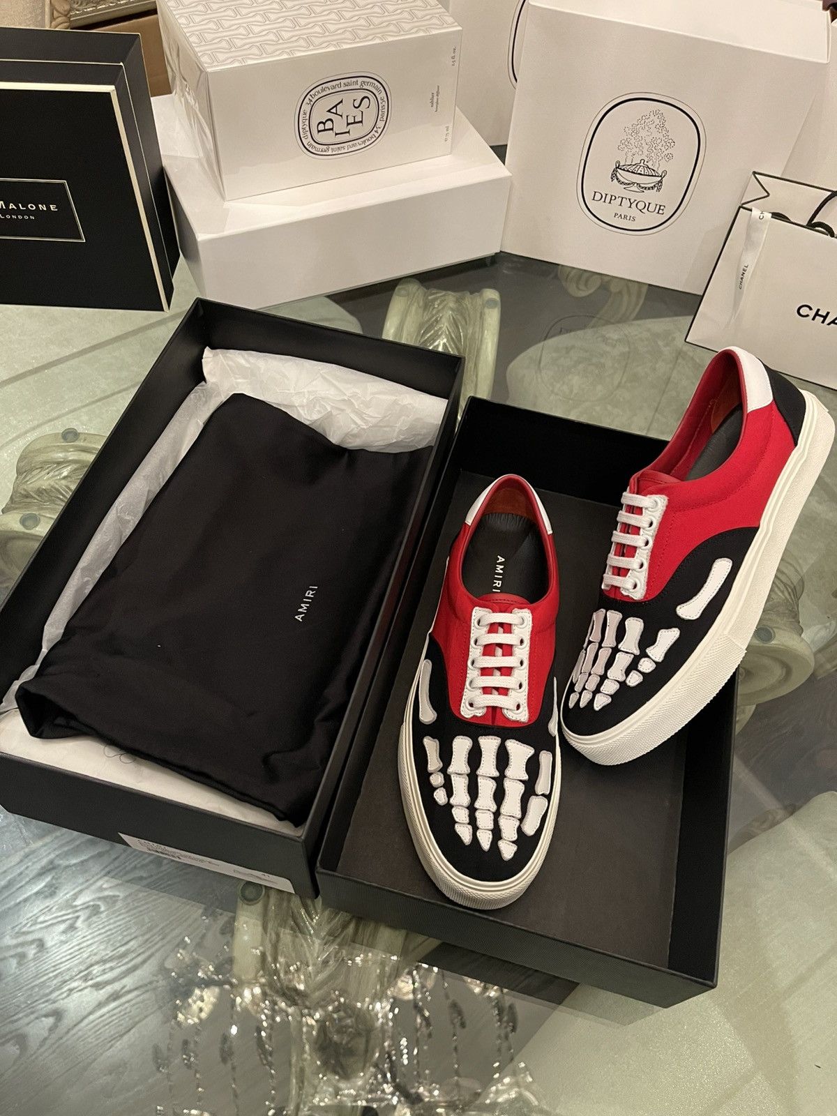 Amiri Amiri Skel Toe Lace Up Sneakers Black Red Size US 8 / EU 41 - 1 Thumbnail