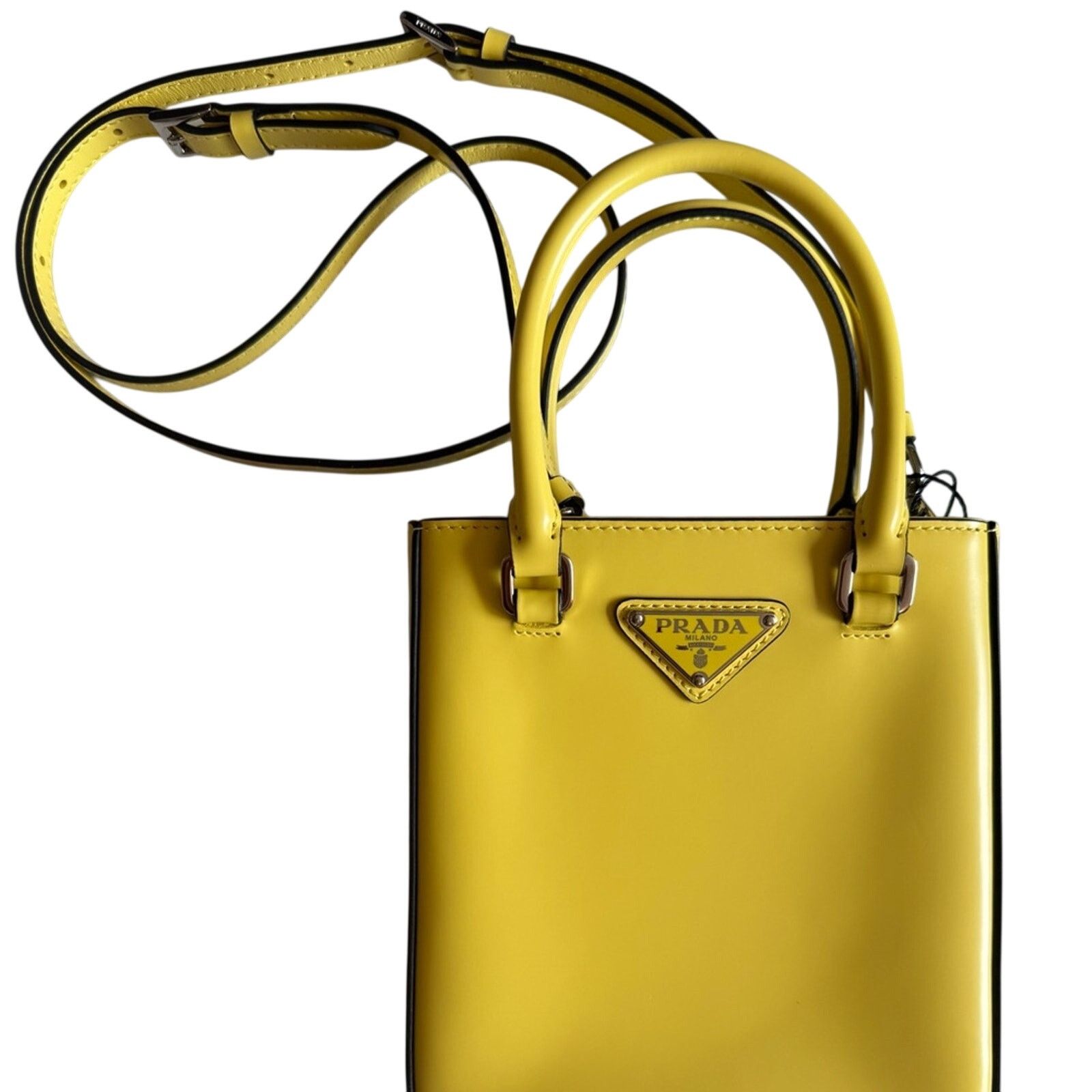 Prada Prada Yellow Small Women's Bag Size ONE SIZE - 2 Thumbnail
