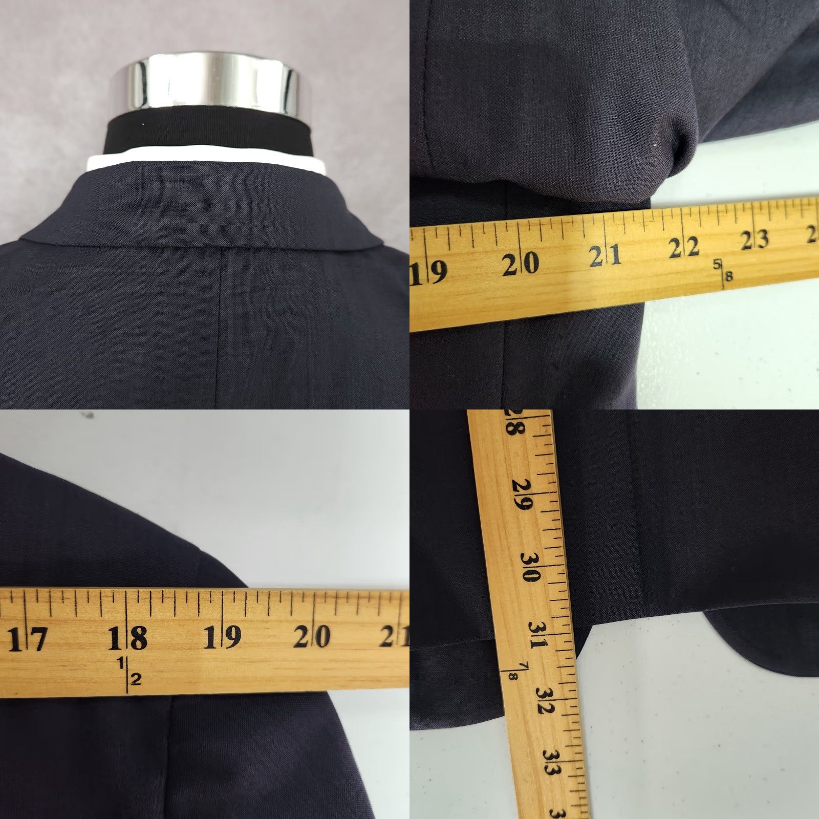 Vintage Savile Row Blazer Mens 40R Blue Wool Sport Coat Jacket 2 Buttons Vent Blazer Jacket Notch Lapel Single-Breasted Men Size 40R - 8 Thumbnail