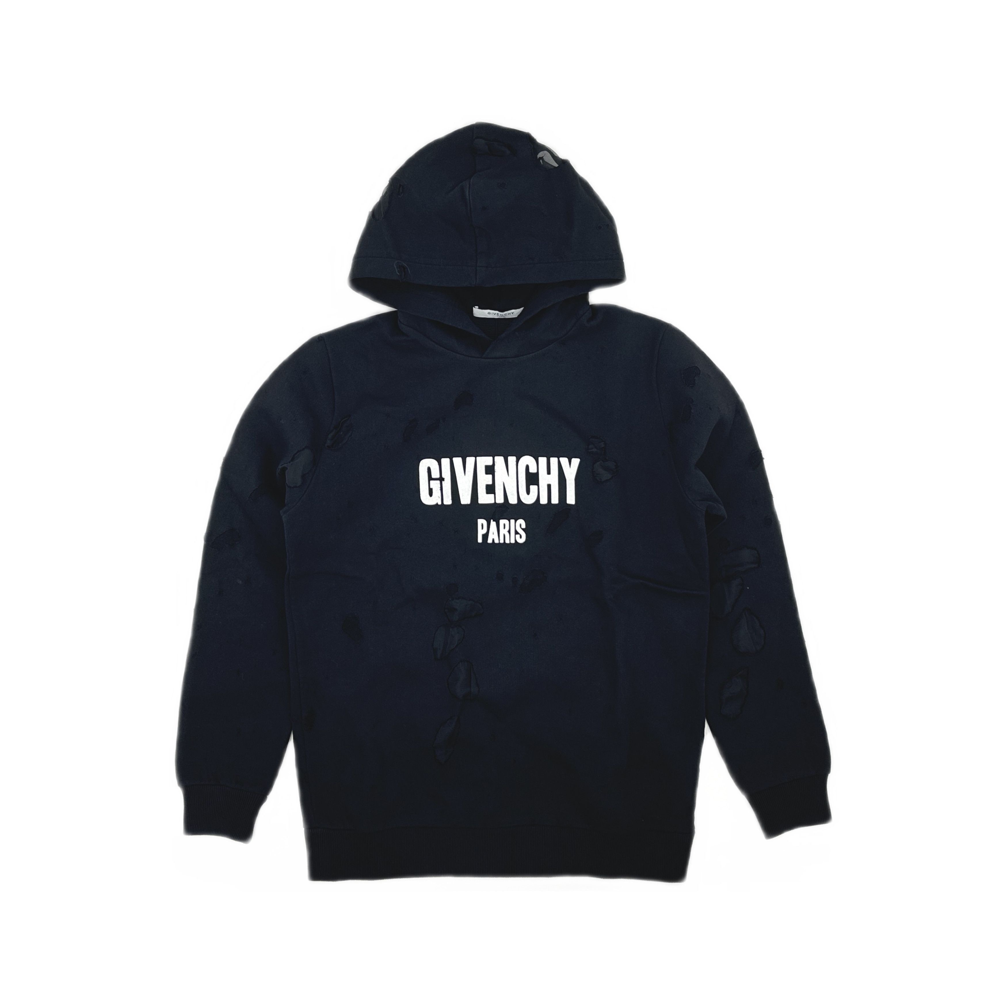 Givenchy Givenchy Distressed Logo Hoodie Size S Size US S / EU 44-46 / 1 - 1 Thumbnail