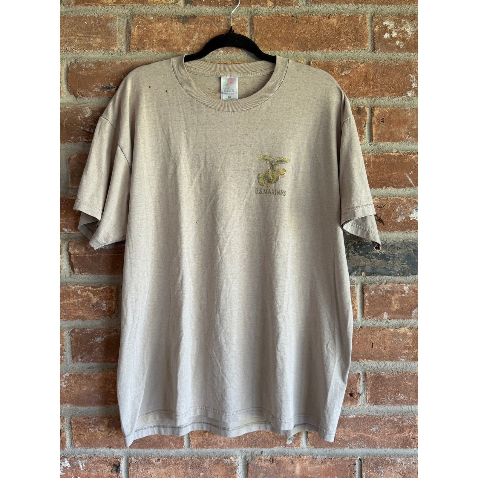 Fruit Of The Loom Vintage U.S. Marines Faded Military Tee Y2K Size US M / EU 48-50 / 2 - 2 Thumbnail