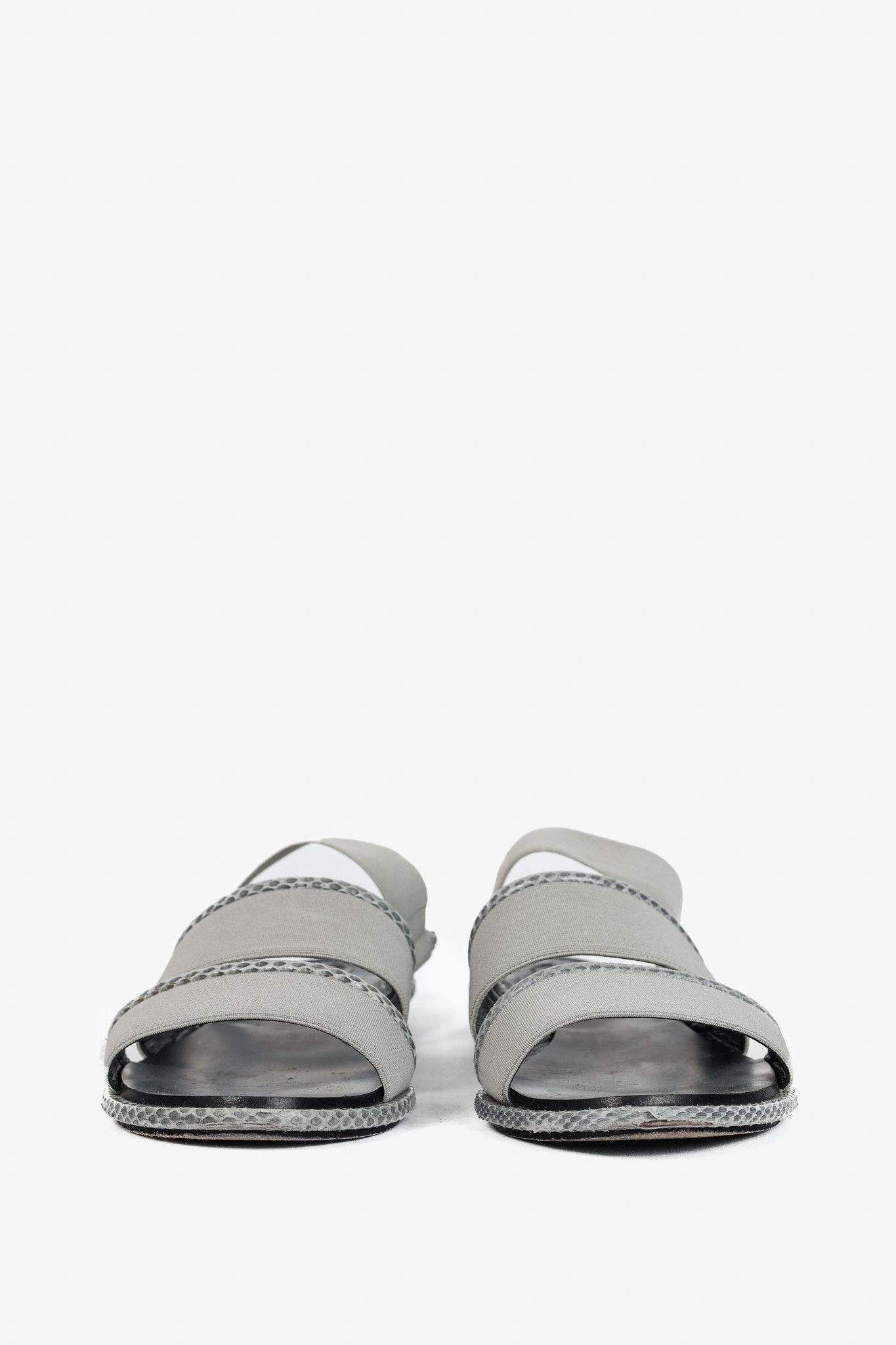 Balenciaga Balenciaga Elastic Snakeskin-Embossed-Trim Slingback Sandals Size US 7.5 / IT 37.5 - 2 Thumbnail