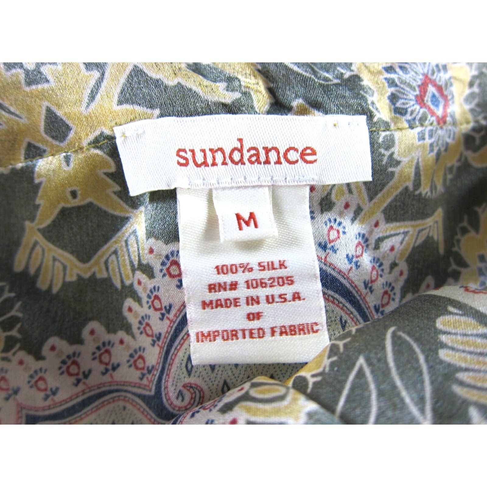 Vintage Sundance Blouse Tunic Short Sleeve 100% Silk Green Floral M Womens Size M / US 6-8 / IT 42-44 - 3 Thumbnail
