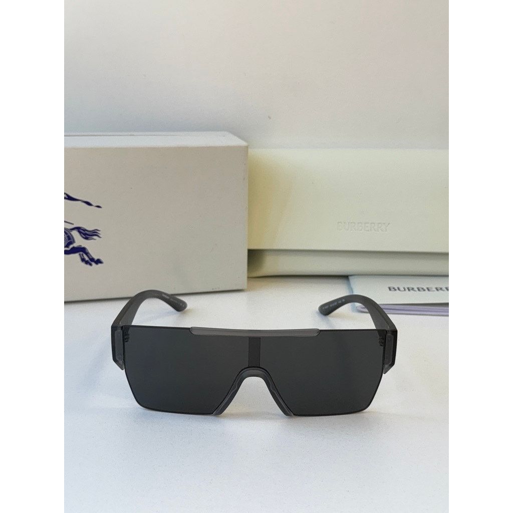 Burberry NEW Burberry BE4291 Transparent Matte Grey Shield Sunglasses Size ONE SIZE - 3 Thumbnail