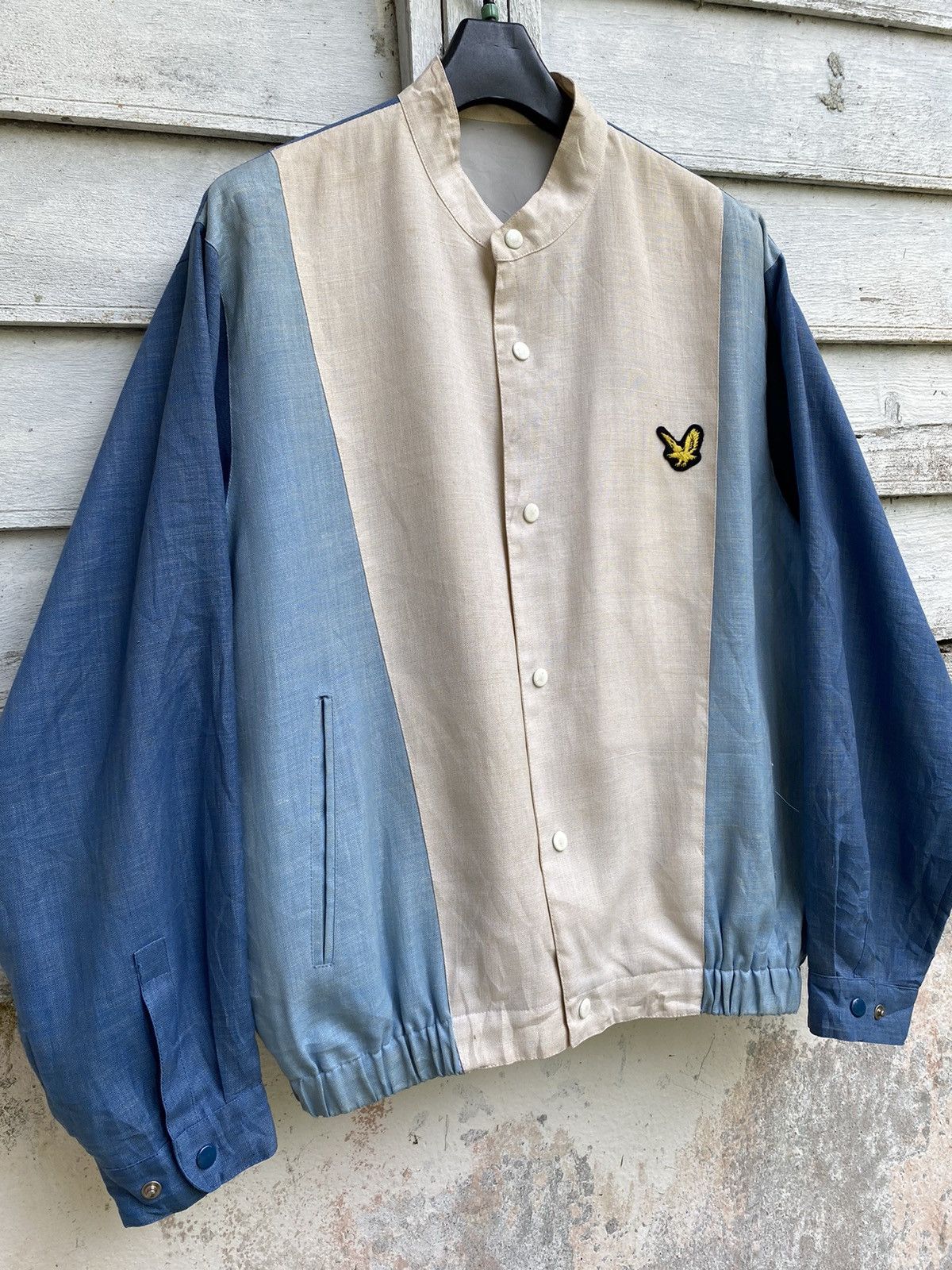Lyle & Scott × Vintage 80s Lyle & Scott Colour Block Patch Jima Hemp Jacket Size US M / EU 48-50 / 2 - 2 Thumbnail