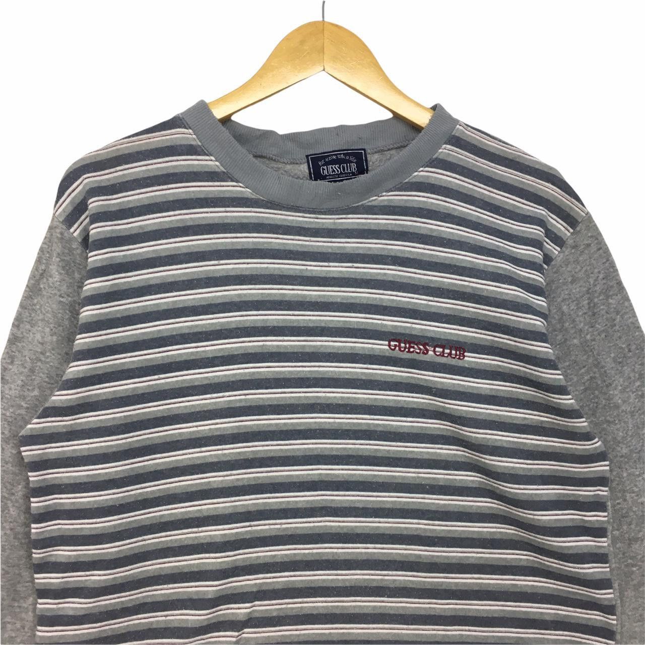 Guess Vtg GUESS CLUB Striped Crewneck Sweatshirt Spell Out Size M / US 6-8 / IT 42-44 - 2 Thumbnail