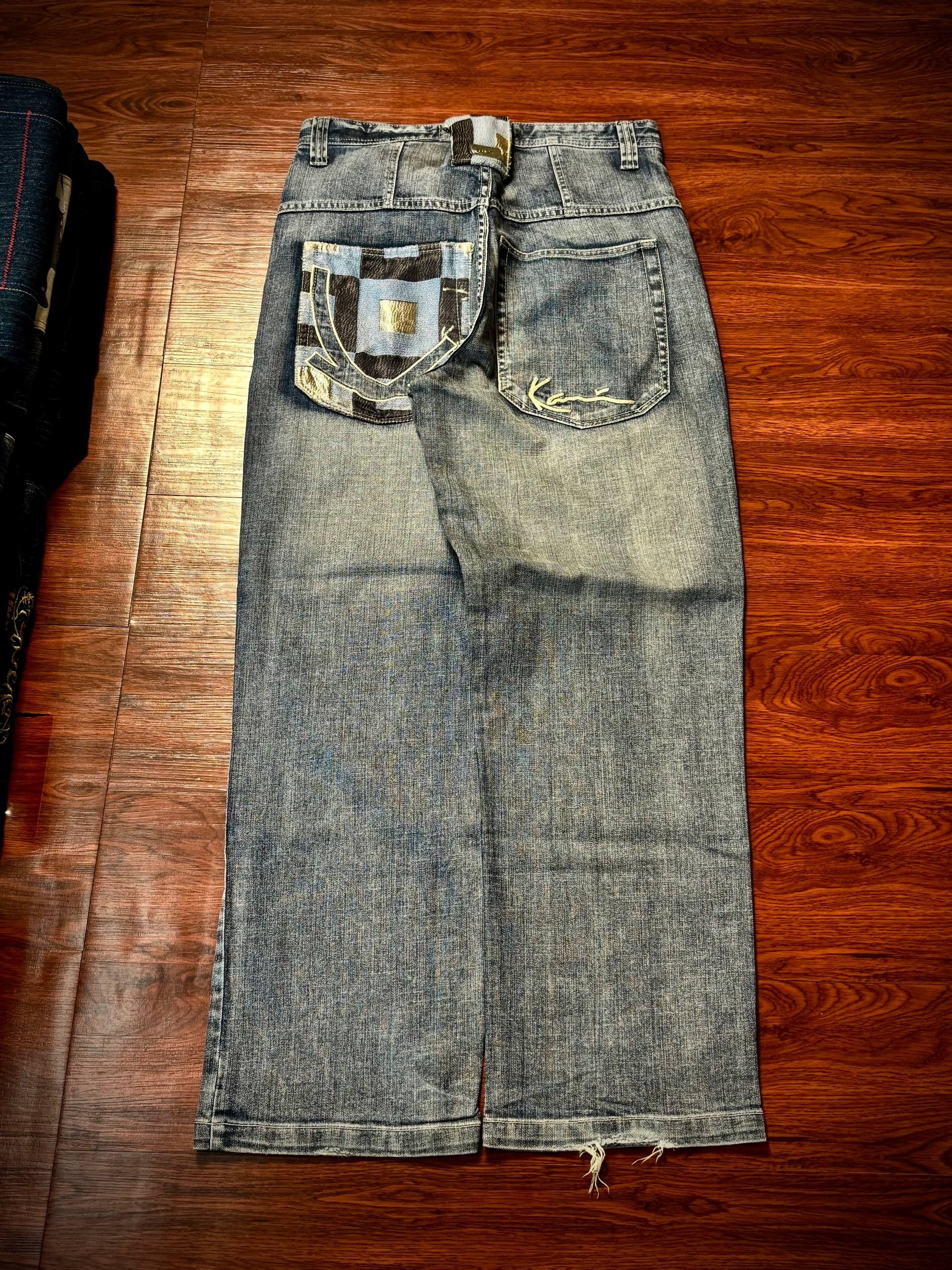 JNCO Vintage 90s Karl Kani Big Logo Patchwork Back Hit Denim Pant Size US 30 / EU 46 - 1 Thumbnail