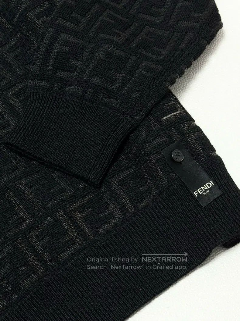 Fendi Fendi Black FF full print wool knitwear, classic style Size US S / EU 44-46 / 1 - 4 Thumbnail