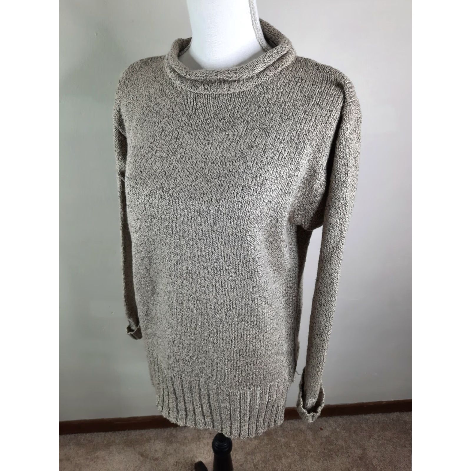 Vintage VINTAGE Carolyn Taylor Sweater Wool Acrylic Beige Mock Neck 1/4 Zip Womens Medium Front 4S3C Classic Size M / US 6-8 / IT 42-44 - 7 Thumbnail