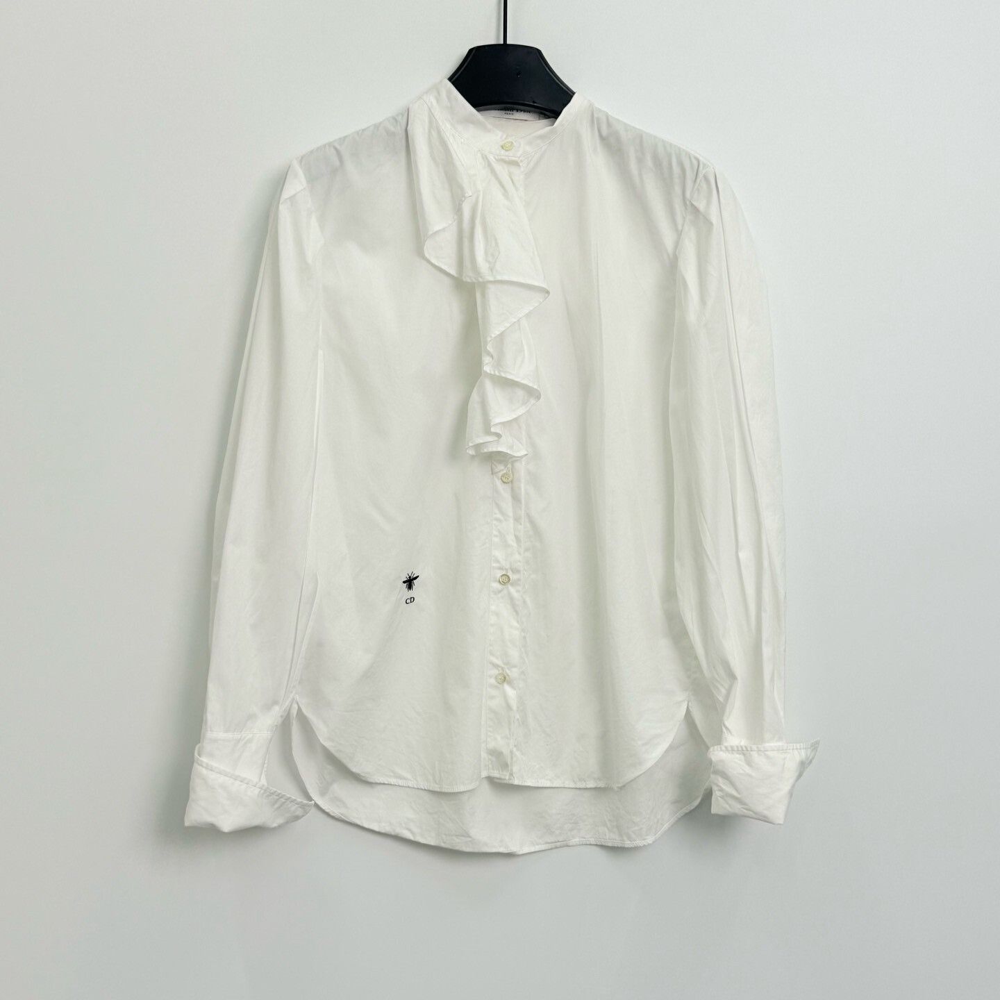 Dior Dior Solid Cotton Pleated Collar Shirt Size XS / US 0-2 / IT 36-38 - 1 Thumbnail