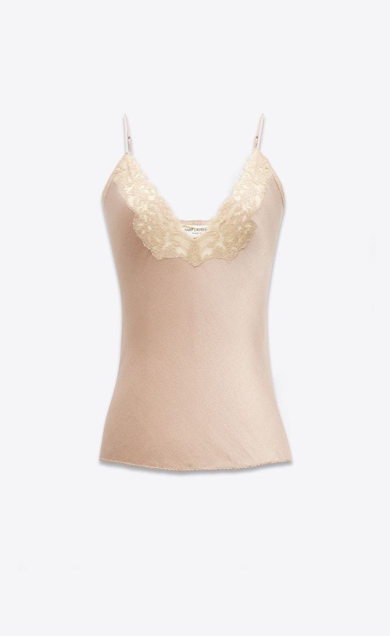 Saint Laurent Paris lingerie top in silk satin and lace Size XS / US 0-2 / IT 36-38 - 1 Thumbnail