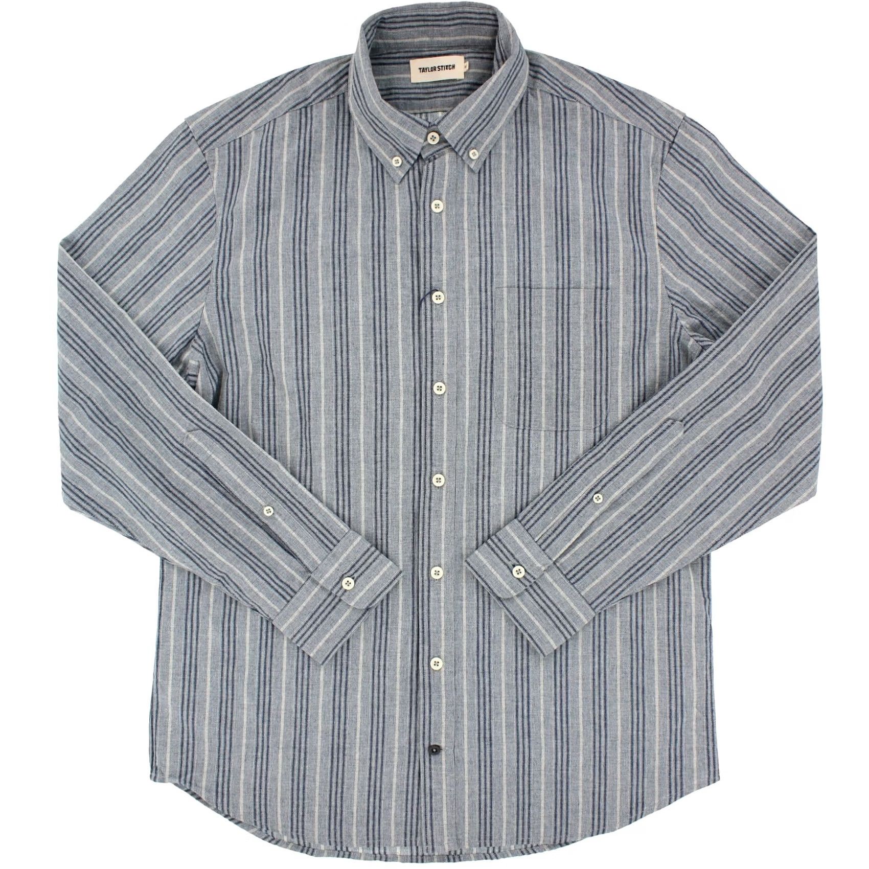 Taylor Stitch Taylor Stitch The Jack Shirt Mens S Sky Blue Chambray Stripe Button-Up Long Sleeve Shirt Size US S / EU 44-46 / 1 - 3 Thumbnail