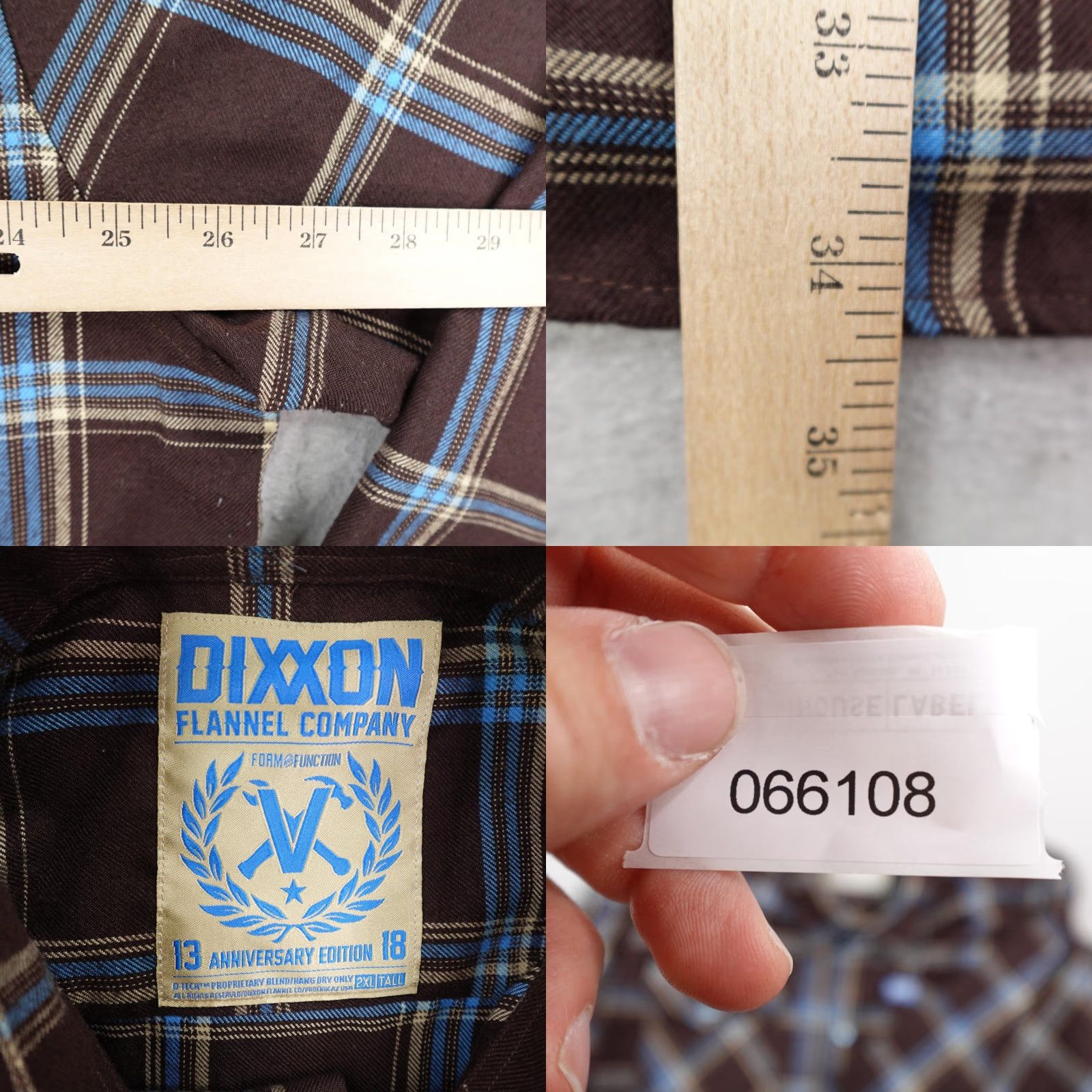 Vintage Dixxon Flannel Shirt Mens 2XL Tall Brown Plaid Pearl Snap Anniversary Edition Size US XXL / EU 58 / 5 - 8 Thumbnail