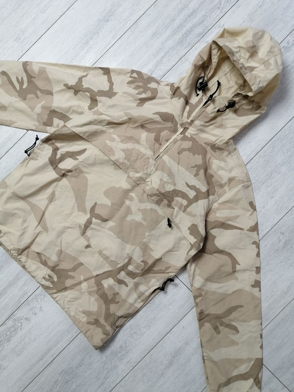 Carhartt × Vintage CARHARTT Vintag Biege Camo Mens Anorak Jacket Size US S / EU 44-46 / 1 - 3 Thumbnail