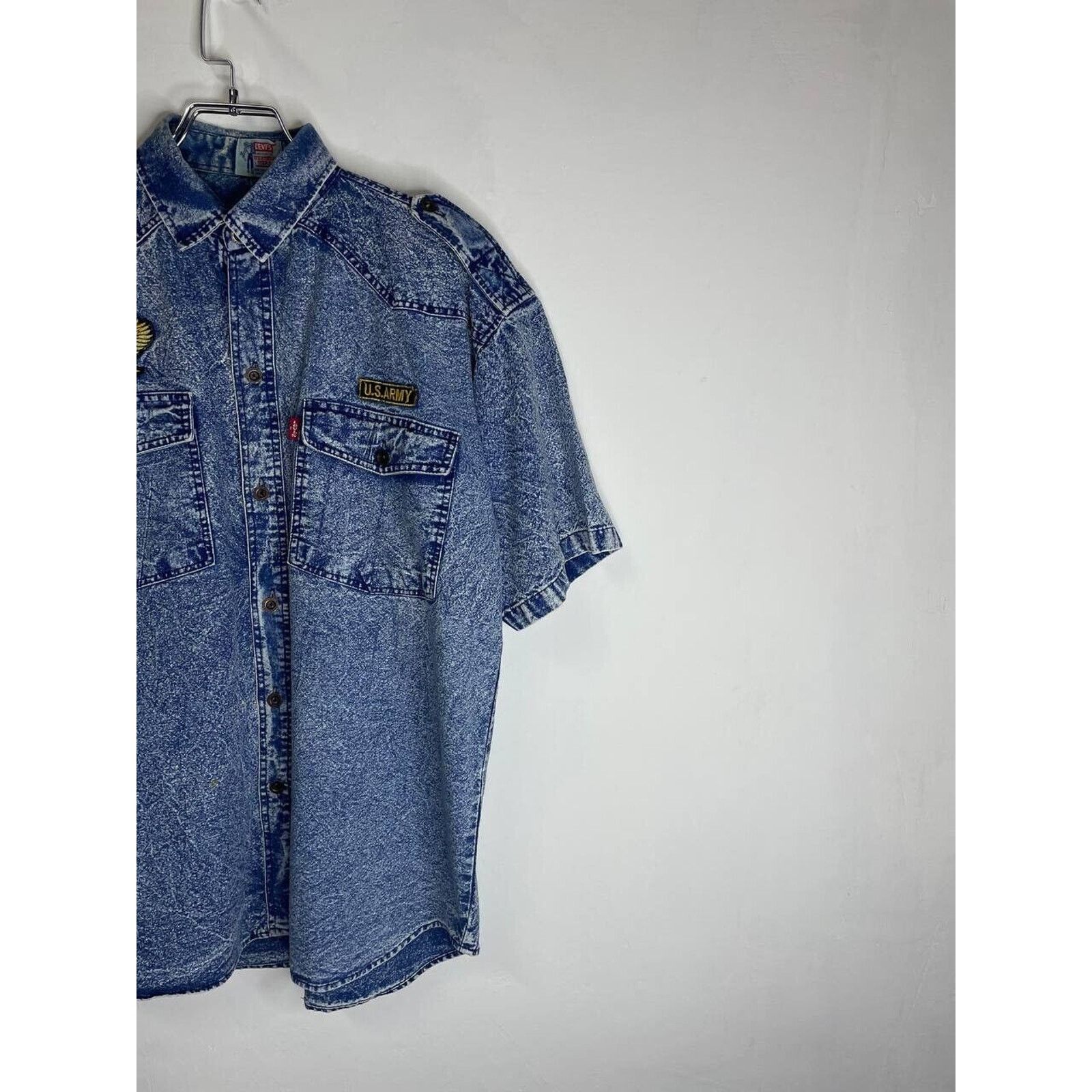 Levi's Vintage Levi’s Western Denim Shirt XL U.S. Army Eagle USA Size US XL / EU 56 / 4 - 4 Thumbnail