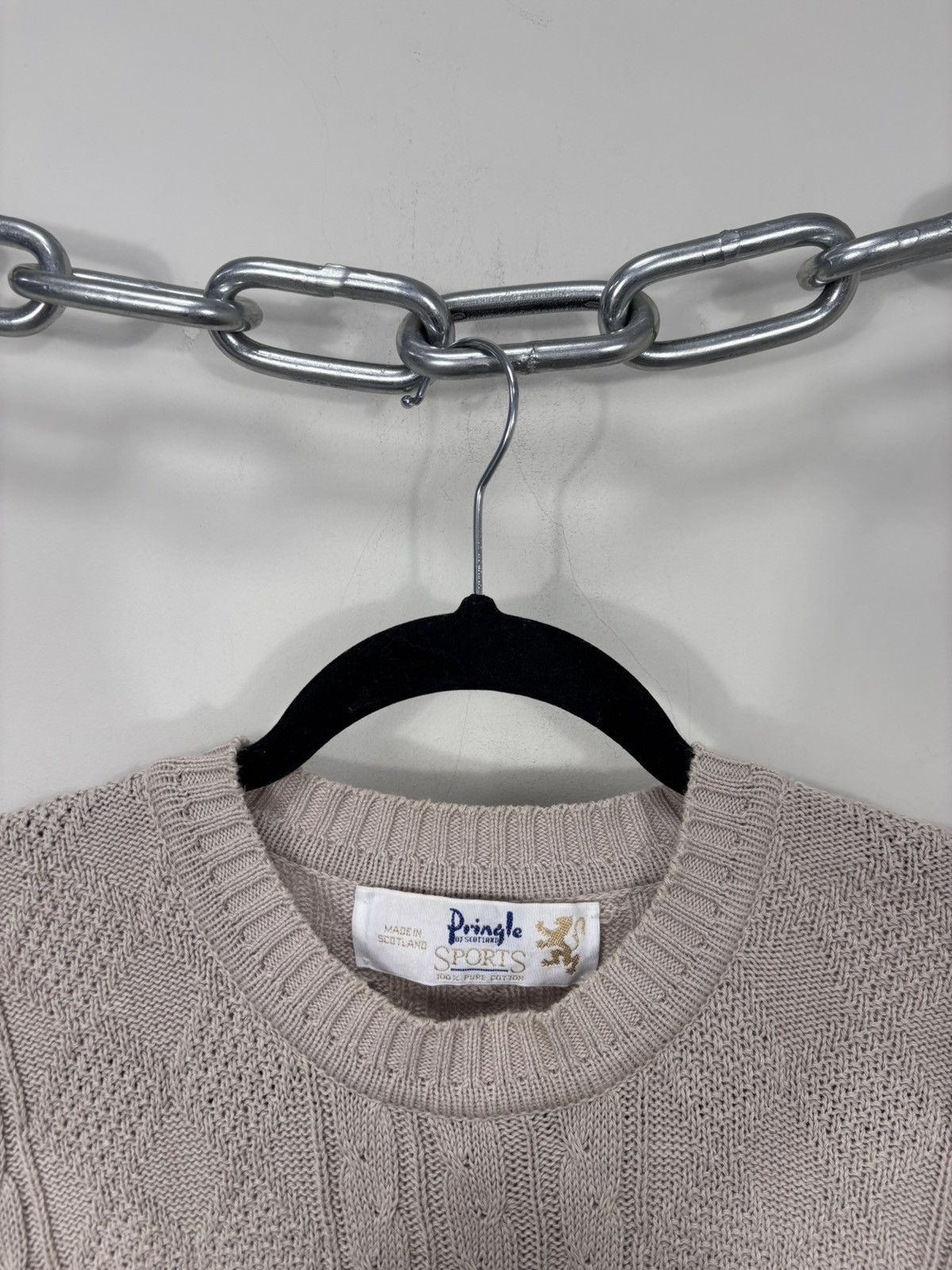 Pringle Of Scotland Vintage Pringle Of Scotland Beige Cable Knit Cotton Sweater Size US M / EU 48-50 / 2 - 4 Thumbnail