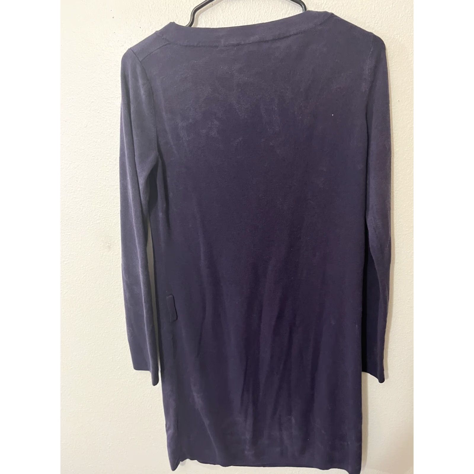 Banana Republic Banana Republic Women Purple Long Sleeve Sheath Dress Size M Faux Leather Knit Zip Closure Size M / US 6-8 / IT 42-44 - 2 Thumbnail