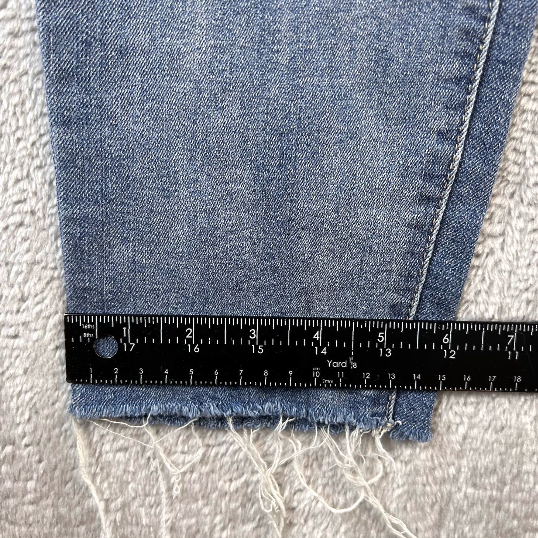 Vintage Democracy Jeans Womens 14 Skinny Jeans Distressed Denim Blue 32x27 Mid Rise Raw Hem Pockets - Regular Women Size 36" / US 14 / IT 50 - 6 Thumbnail