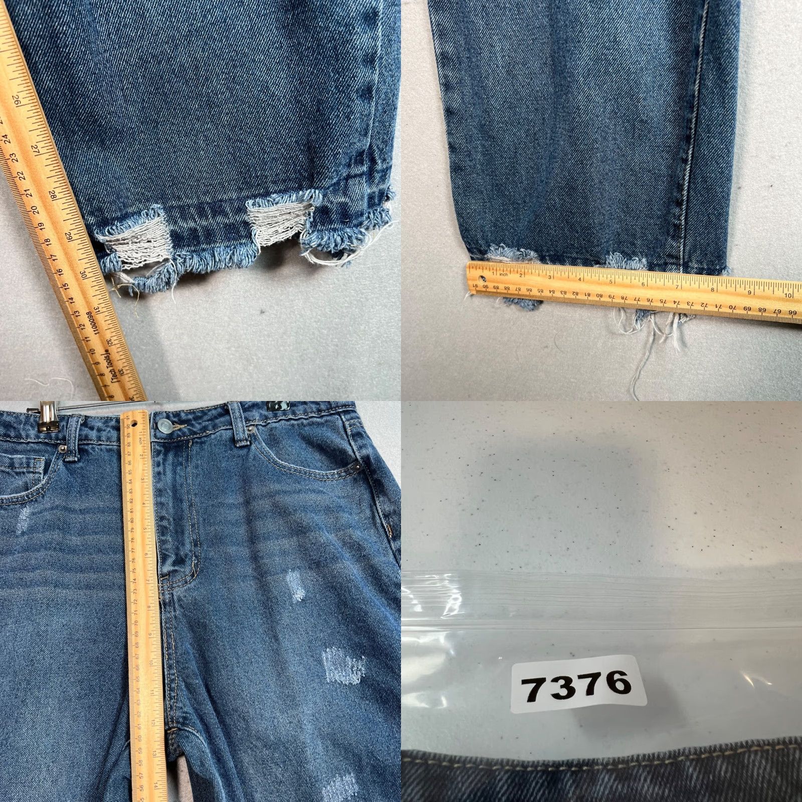 Vintage BP Womens Distressed Jeans Denim Straight Leg 31 Blue Mid-Rise Size 24" / US 00 / IT 34 - 8 Thumbnail