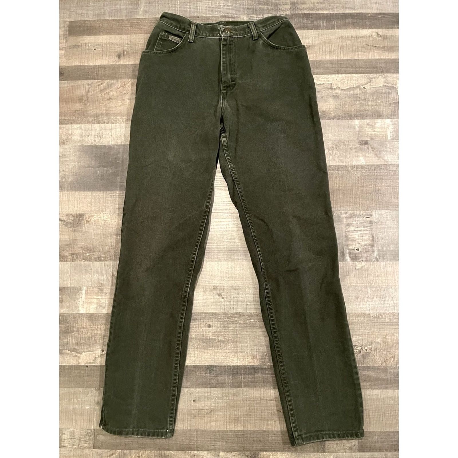 Wrangler VINTAGE Wrangler Jeans 28x30 Green High Waist Jeans Grunge Western 90s Mom Womens Jeans Size 28" / US 6 / IT 42 - 2 Thumbnail