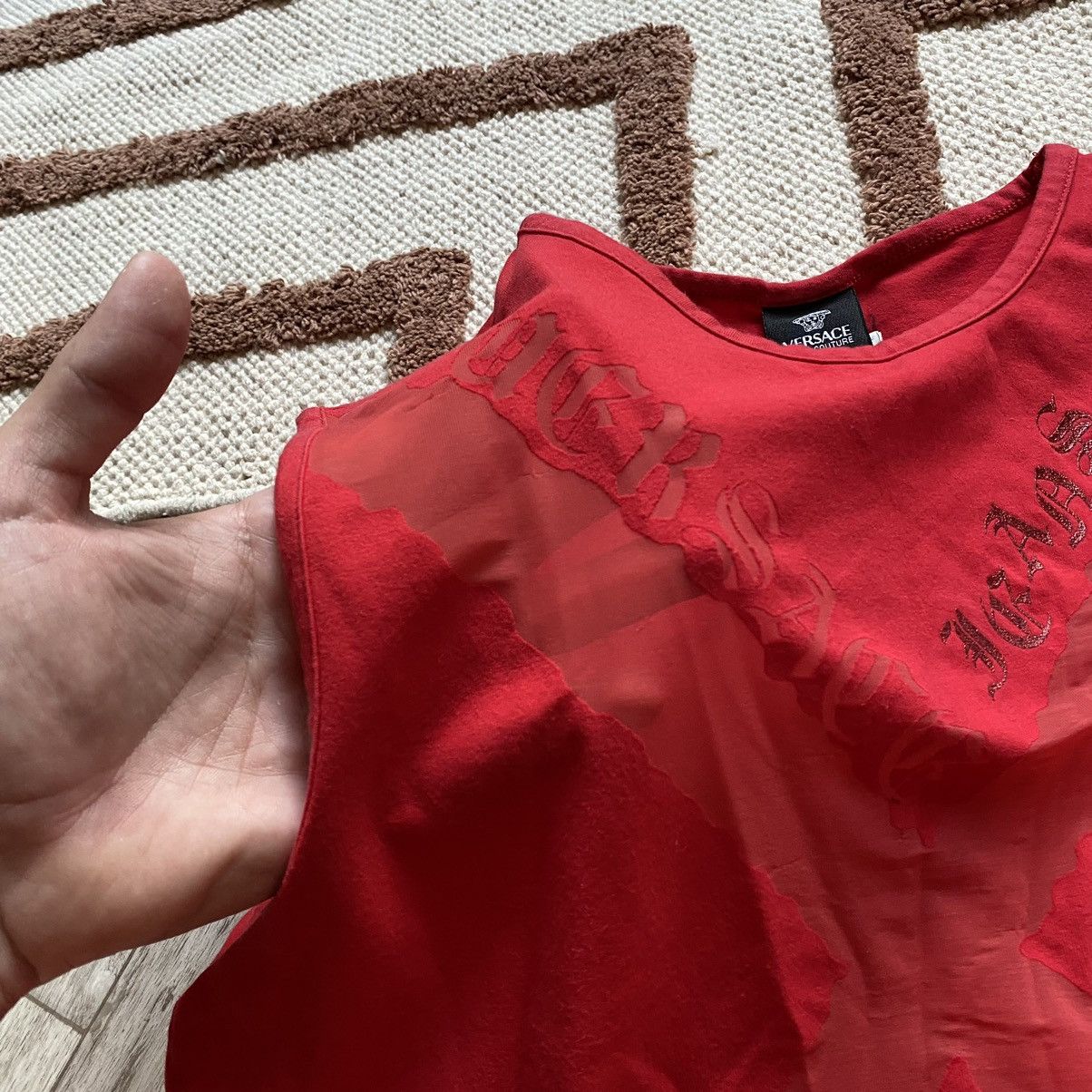 Versace Jeans Couture VERSACE Y2K X MESH RED TANK TOP Size M / US 6-8 / IT 42-44 - 2 Thumbnail