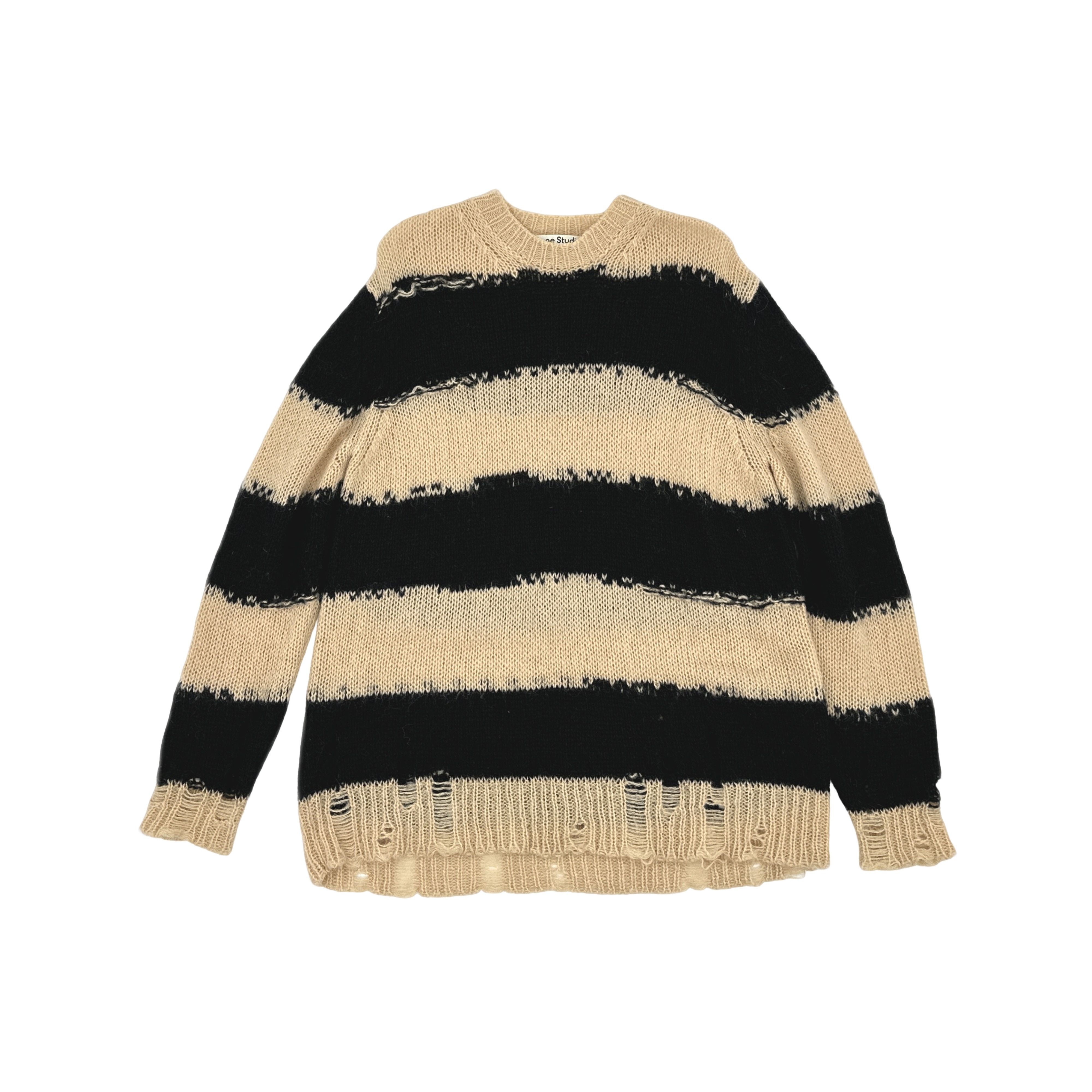 Acne Studios Acne Studios Distressed Striped Mohair Sweater XS Size XS / US 0-2 / IT 36-38 - 1 Thumbnail
