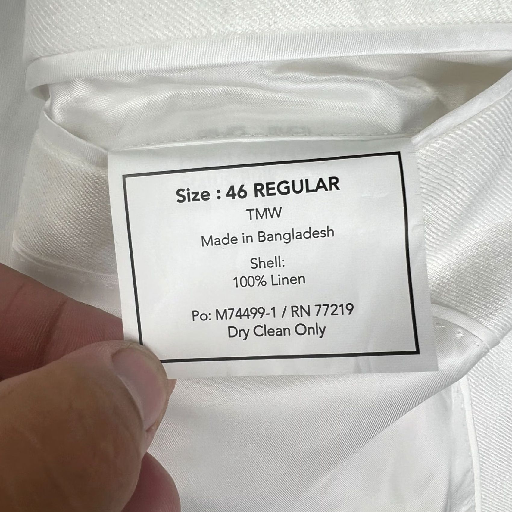 Joseph Abboud Joseph Abboud Sport Coat Blazer 46R Slim Mens White Jacket NWT Size 46R - 5 Thumbnail