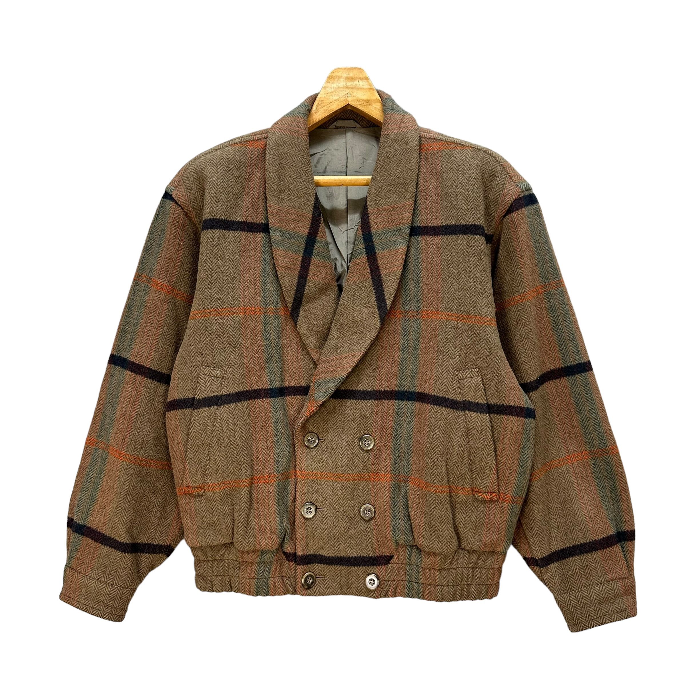 Herringbone × Japanese Brand × Vintage RAIKA Herringbone Double Breasted Wool  Jacket #A037-0851 | Grailed