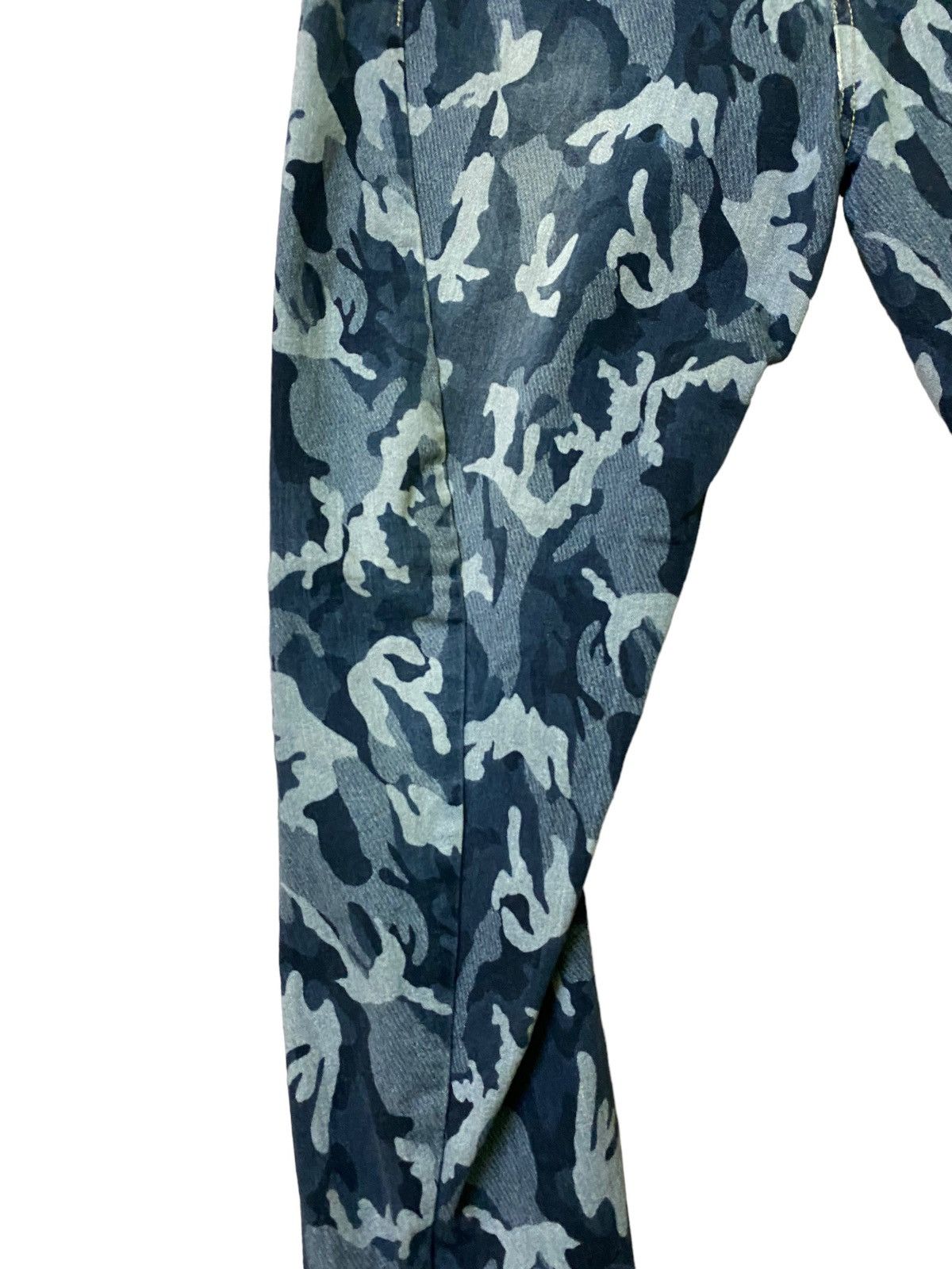 Japanese Brand Bit Blue Double Waist Camo style Baggy Denim Size US 32 / EU 48 - 17 Thumbnail