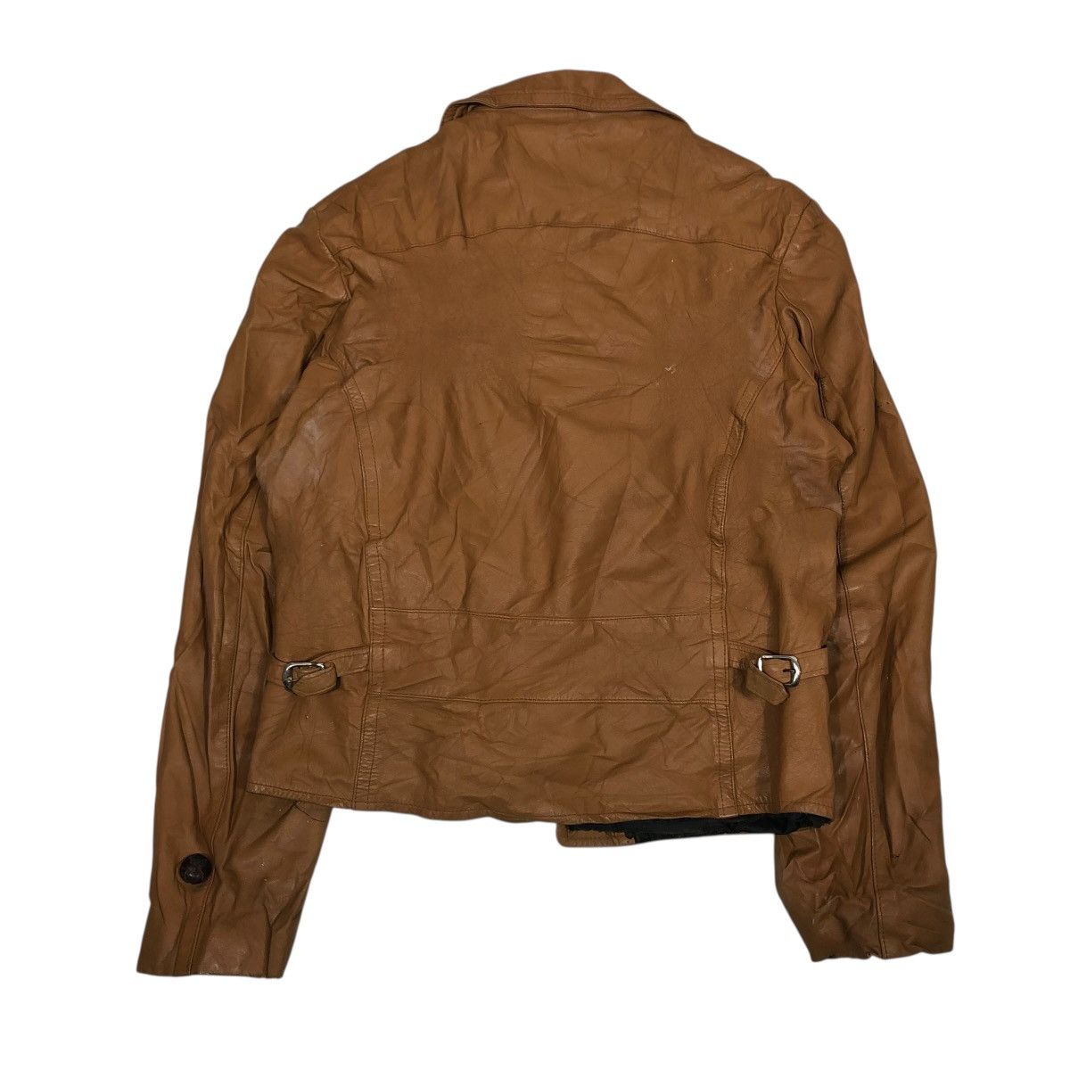 Japanese Brand 🔥CROPPED BIKER LEATHER JACKET UNBRANDED ISSEY MIYAKE Size US M / EU 48-50 / 2 - 2 Thumbnail