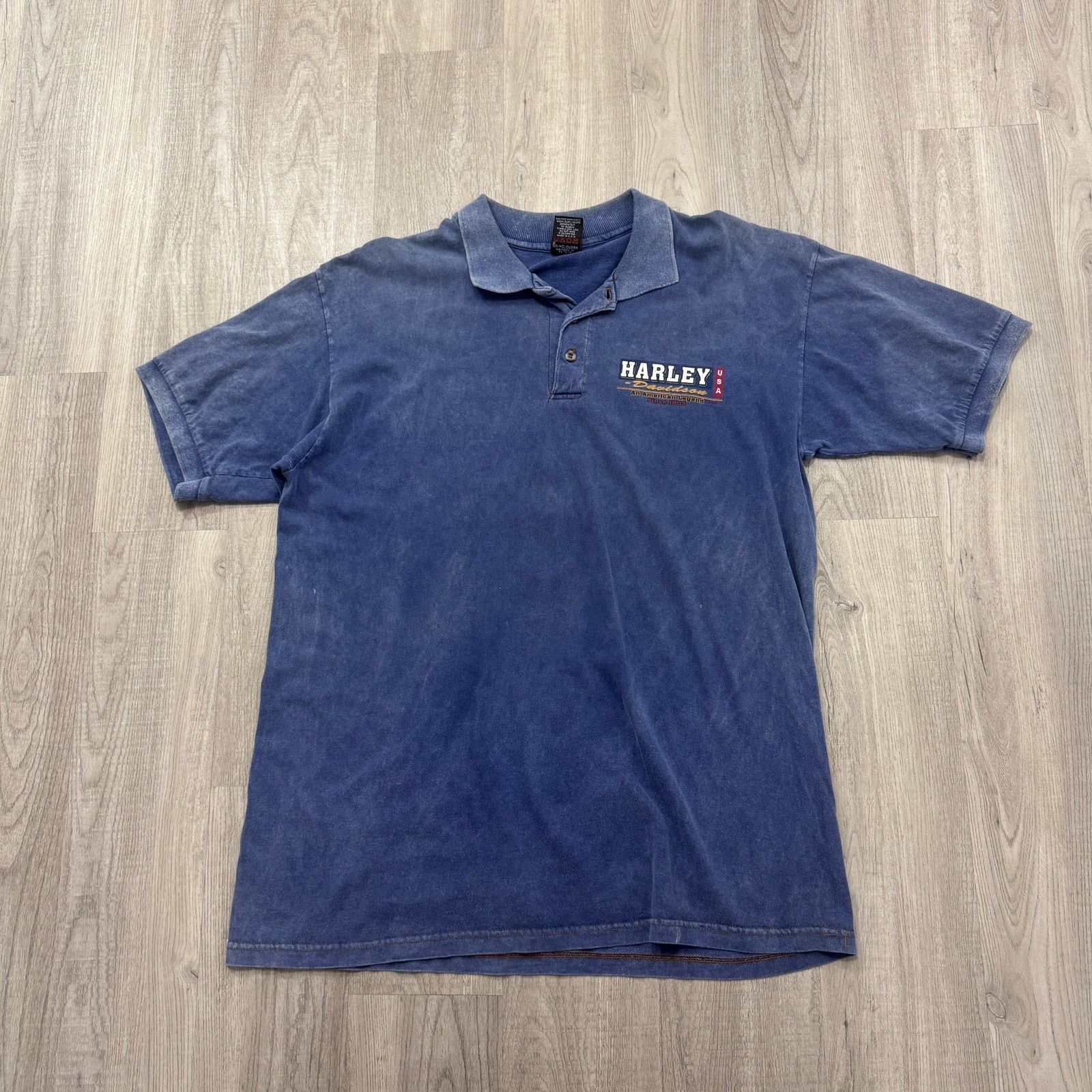 Harley Davidson Vintage Harley Davidson Polo Shirt Men's XL Blue 90s Biker Size US XL / EU 56 / 4 - 1 Thumbnail