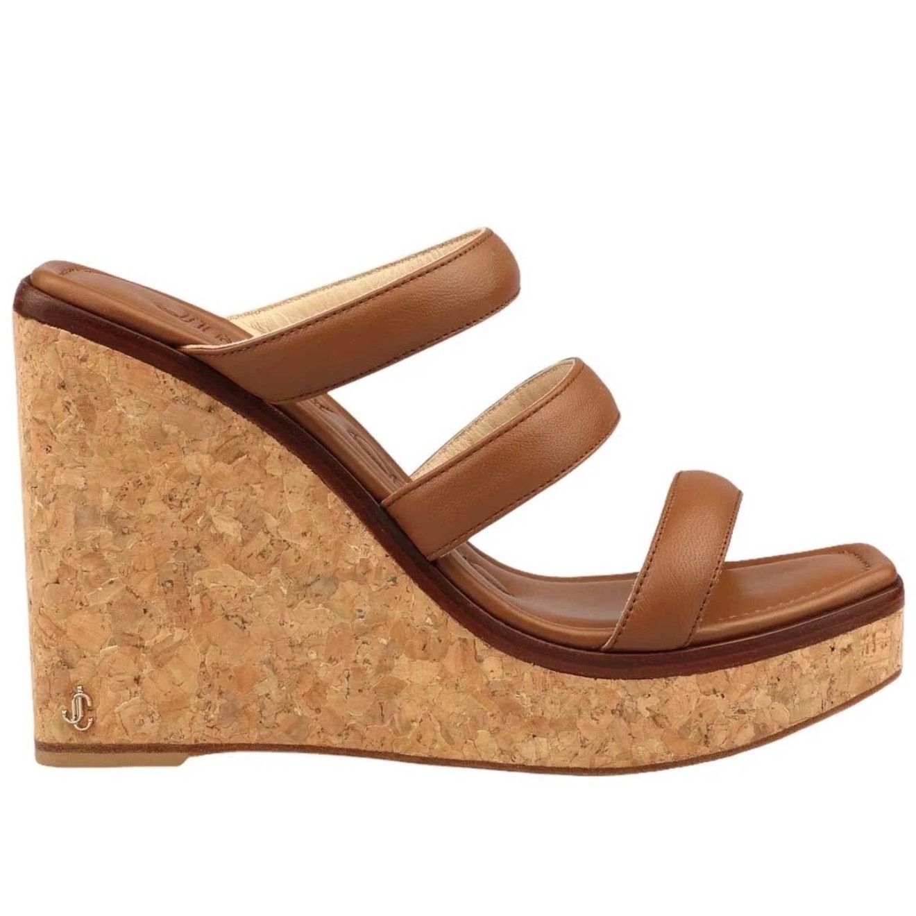 Jimmy Choo Jimmy Choo Brown Leather Athenia Wedge Sandals 37.5 Size US 7.5 / IT 37.5 - 1 Thumbnail