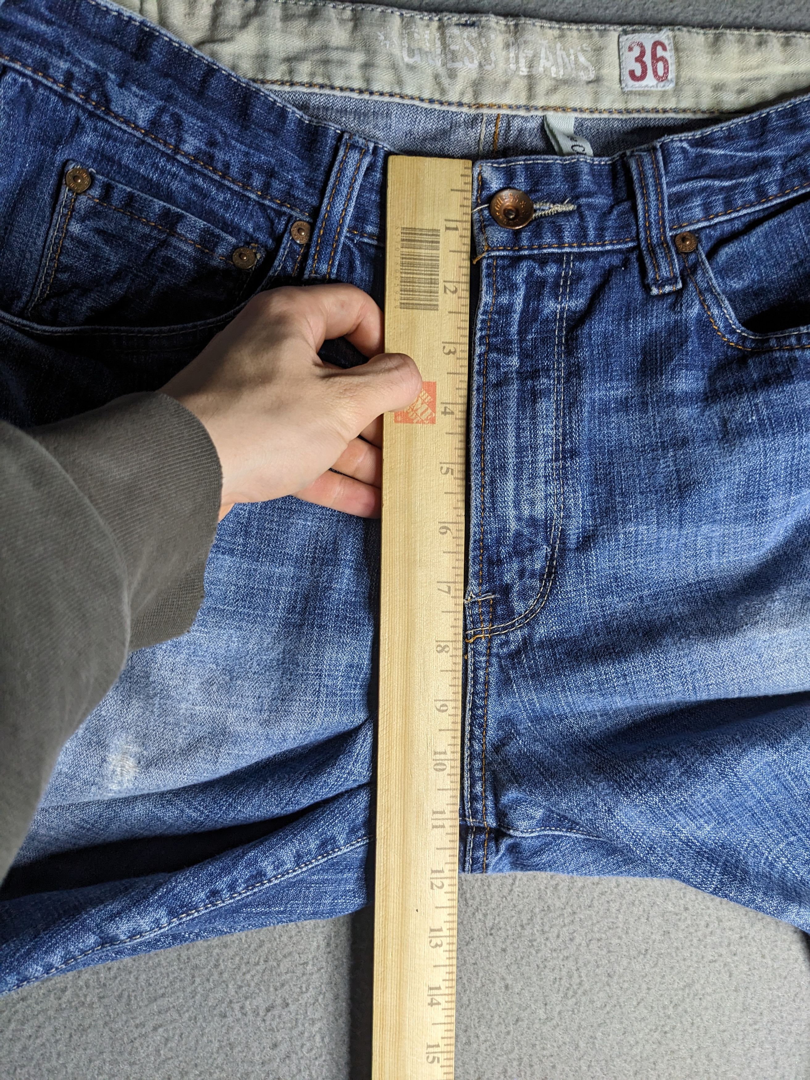Guess VTG Guess Jeans The Cliff Bootcut Denim 35x29 Y2K Distressed Size US 35 - 21 Thumbnail