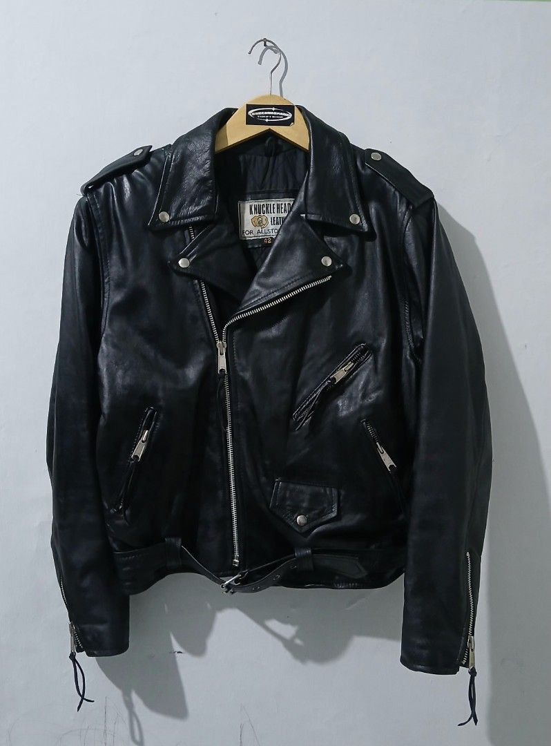 Other Vintage 90s KnuckleHead Leather jacket double rider Size US L / EU 52-54 / 3 - 1 Thumbnail