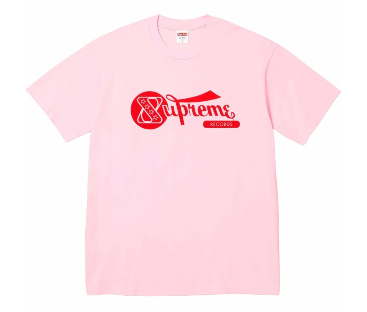 image of Supreme Records Tee in Pink, Men's (Size XL)