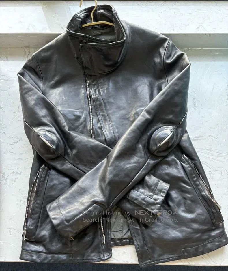 Carol Christian Poell Carol Christian Poell Titanium Elbow Horse Leather Jacket Size US S / EU 44-46 / 1 - 1 Thumbnail