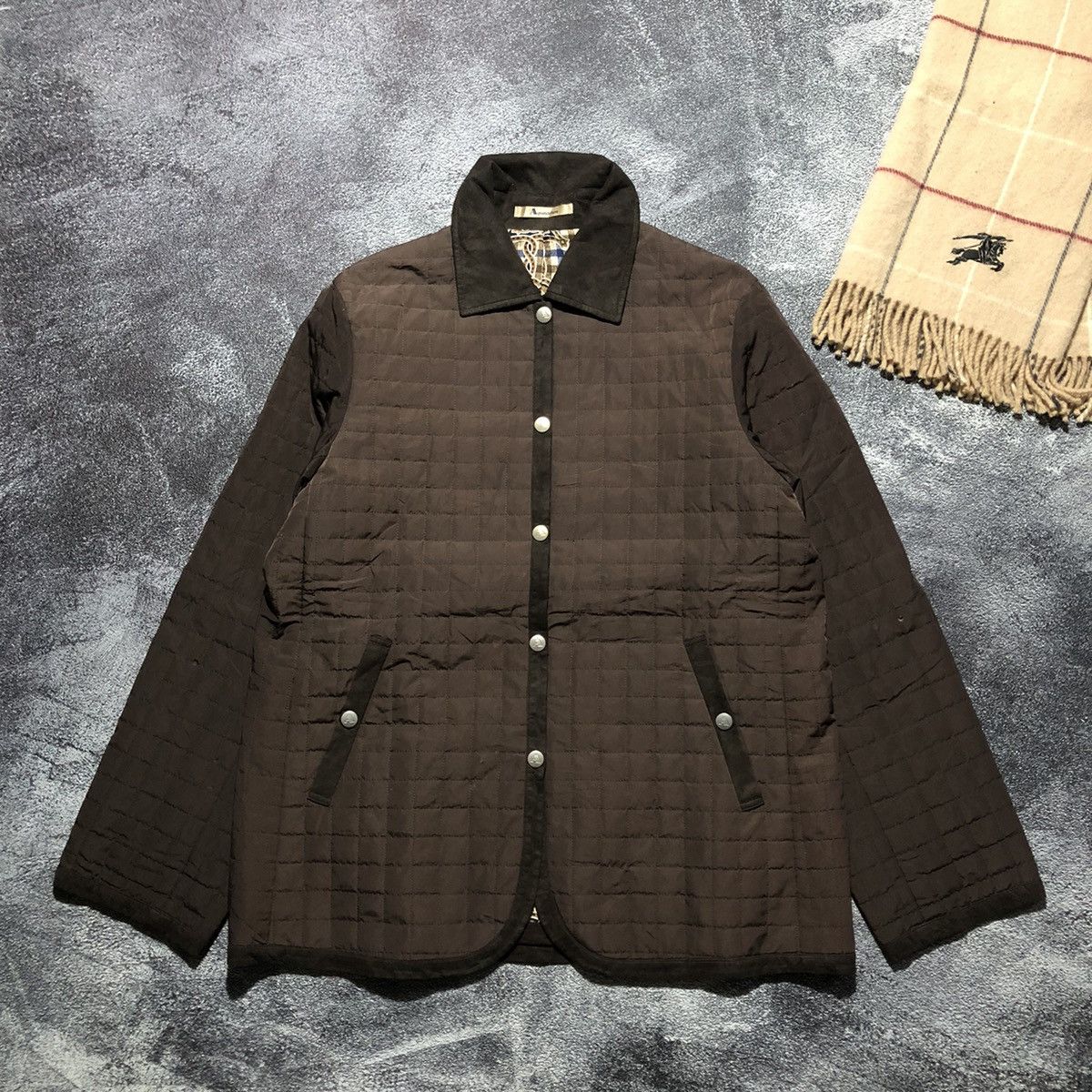 Aquascutum inner Iconic Pattern silk quilted jacket