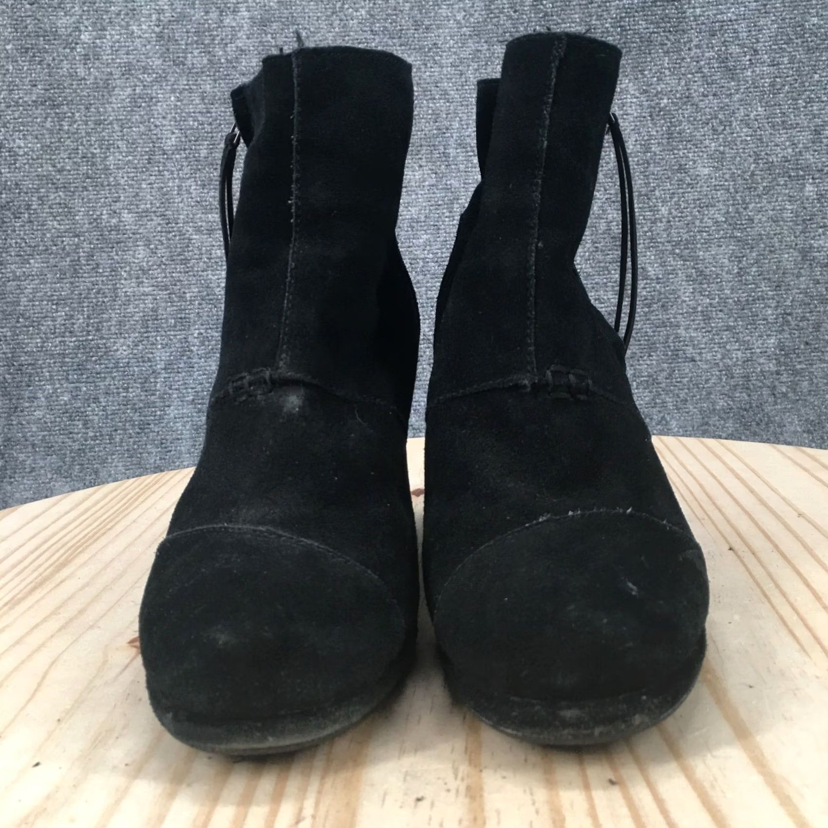 Toms Toms Boots Womens 9 Desert Black Comfort Side Zip Round Toe Casual Wedge Heels Size US 9 / IT 39 - 7 Thumbnail