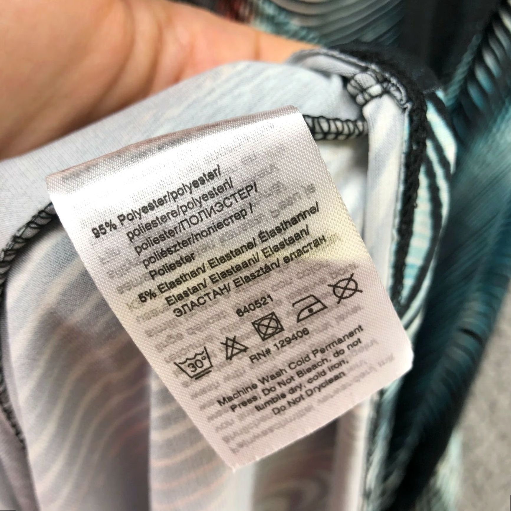 Altea BODYFLIRT Maxi Dress Long Sleeve S Surplice Teal Multicolor Abstract Geometric V-Neck A-Line Beach Hippie Retro Summer Whole Women Size S / US 4 / IT 40 - 7 Thumbnail
