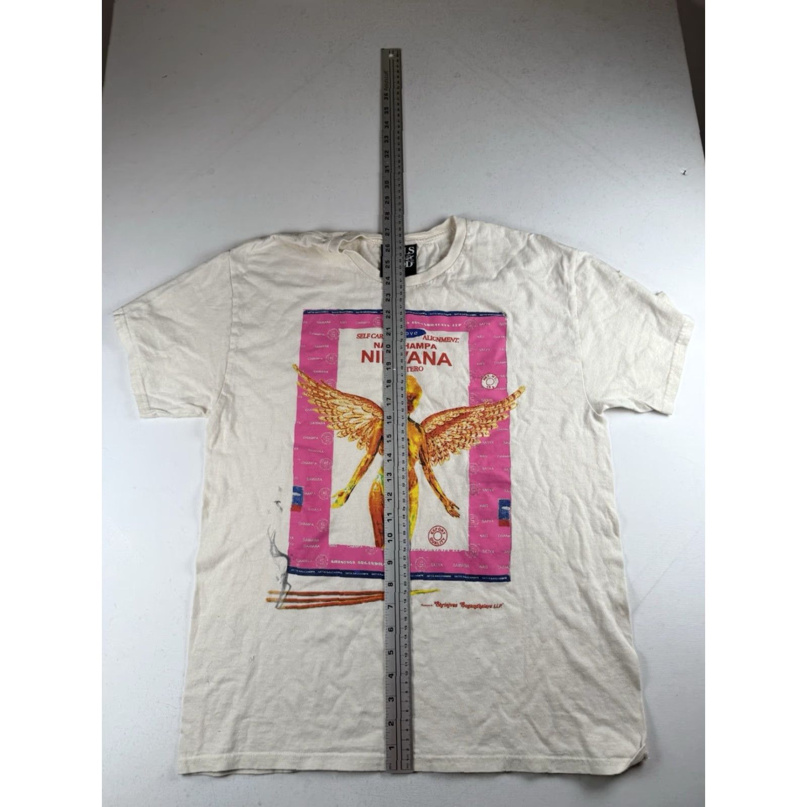 Vintage Nirvana Shirt Mens Large T-Shirt Beige Rock Band Concert In Utero Big Graphic Modern Size US L / EU 52-54 / 3 - 4 Thumbnail