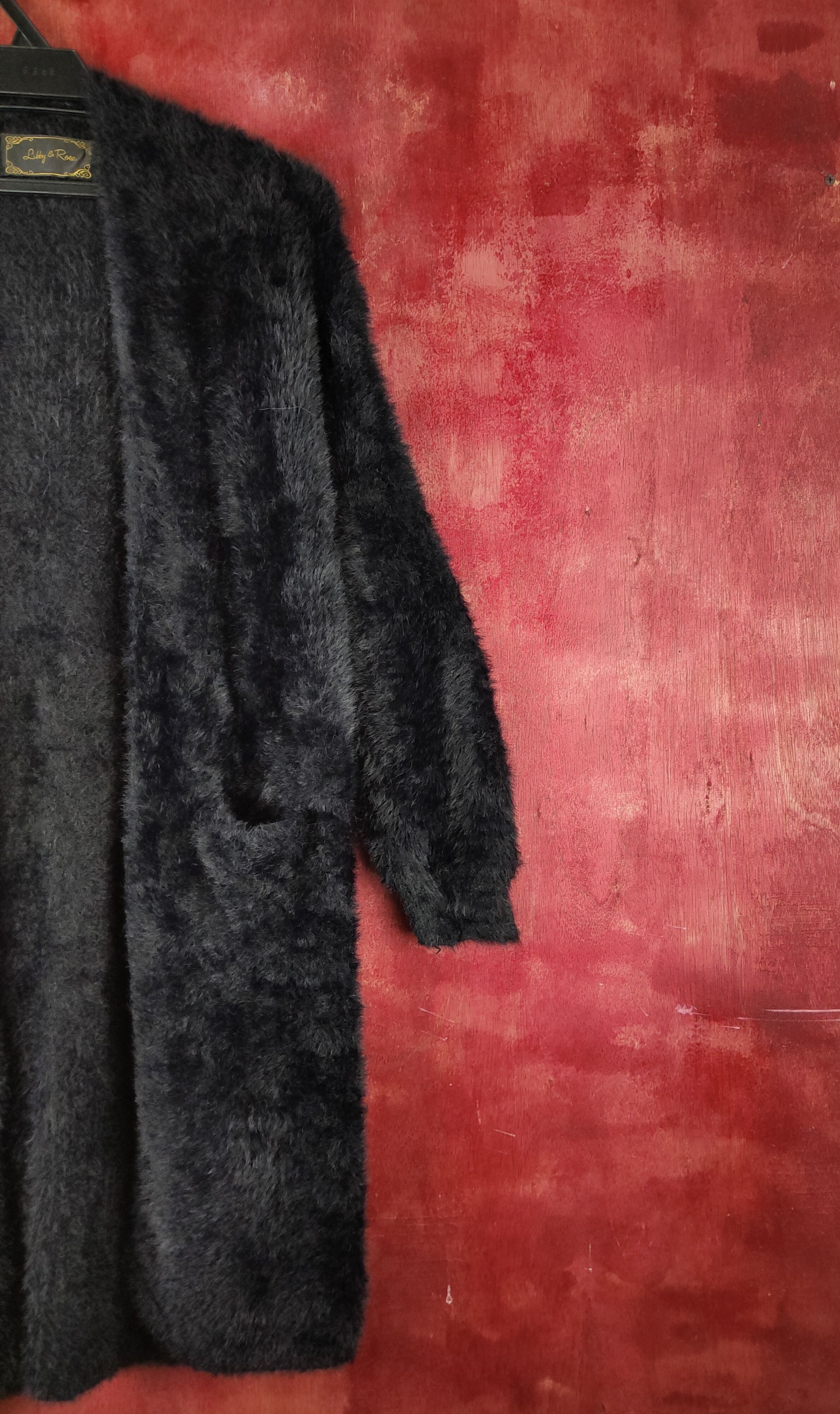 Homespun Knitwear Libby&Rose Black Fur Mohair Knitwear Cardigan #S1980 Size M / US 6-8 / IT 42-44 - 5 Thumbnail