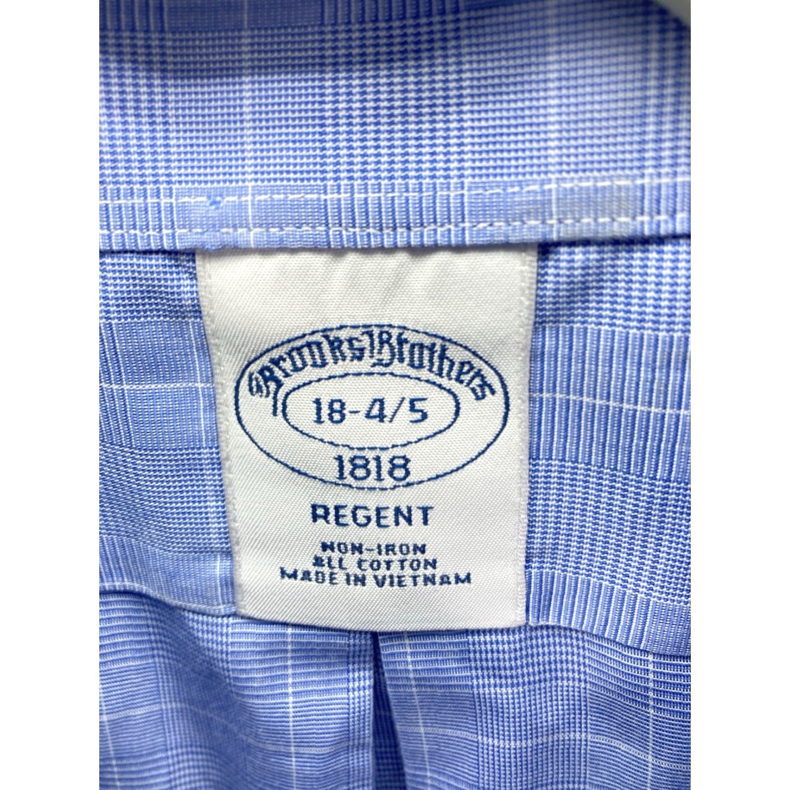 Brooks Brothers Brooks Brothers Regent Dress Shirt Men 2XL 18/35 Blue Window Pane Cotton Shirt Size 48R - 4 Thumbnail