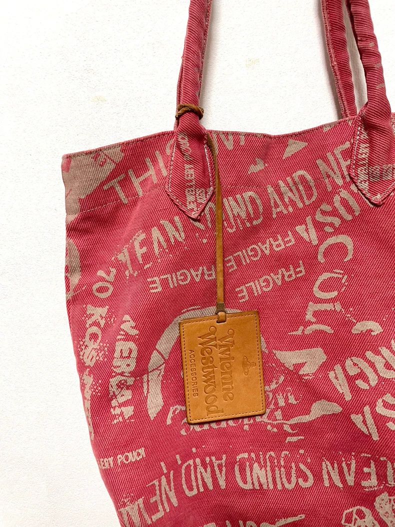 Vivienne Westwood Vivienne Westwood size os English letter printed tote bag Size ONE SIZE - 4 Thumbnail