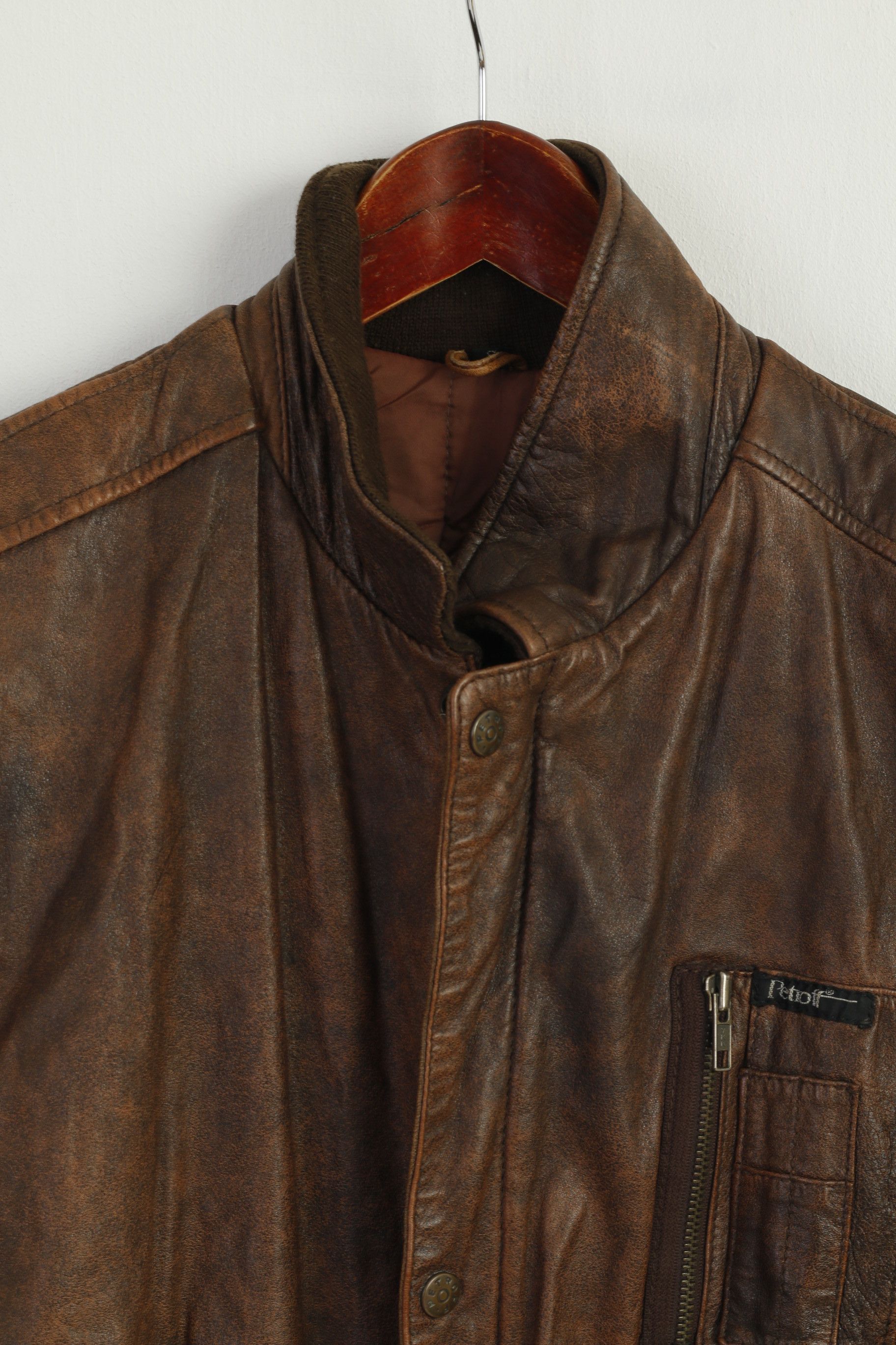 Vintage Petroff Paris New York Men S Waistcoat Brown Leasther 8862 Size US S / EU 44-46 / 1 - 3 Thumbnail